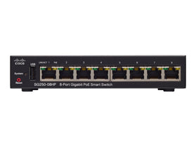 Cisco 250 Series SG250 - 08HP - Switch - Smart - 8 x 10/100/1000 (PoE+) - IT - RESELL