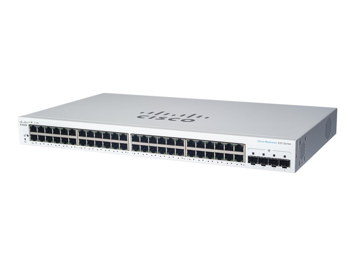 Cisco Business 220 Series CBS220 - 48P - 4X - Switch - Smart - 48 x 10/100/1000 (PoE+) - IT - RESELL