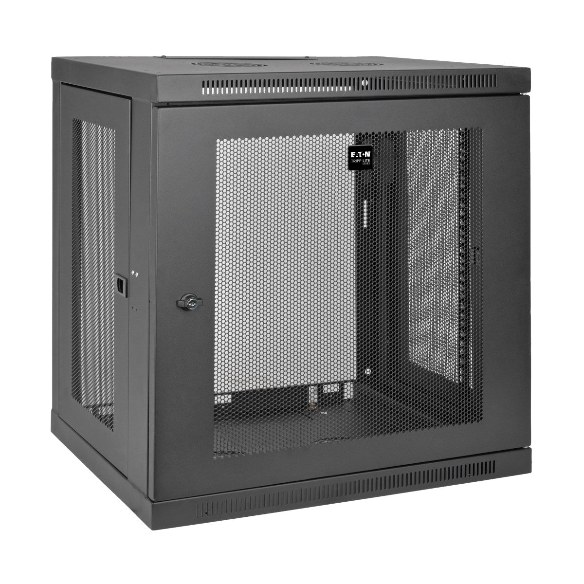Eaton Tripp Lite Series 12U Wall Mount Rack Enclosure Server Cabinet w/ Door & Side Panels - Schrank Netzwerkschrank - geeignet für Wandmontage - Schwarz - 12U - 48.3 cm (19