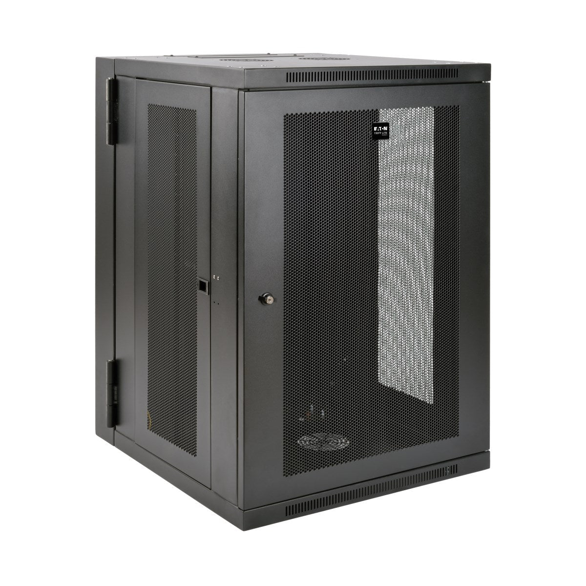 Eaton Tripp Lite Series 18U Wall Mount Rack Enclosure Server Cabinet Swinging Hinged Door Deep - Schrank Netzwerkschrank - geeignet für Wandmontage - Schwarz - 18U - 48.3 cm (19