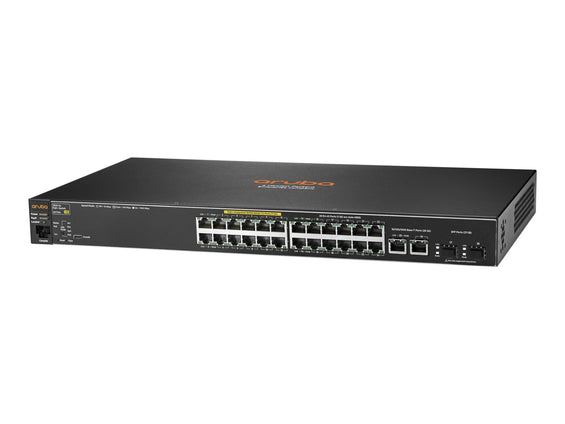 HPE Aruba 2530 - 24 - PoE+ - Switch - managed - 24 x 10/100 + 2 x Gigabit SFP + 2 x 10/100/1000 - Desktop, an Rack montierbar, wandmontierbar - PoE+ (195 W) - IT - RESELL