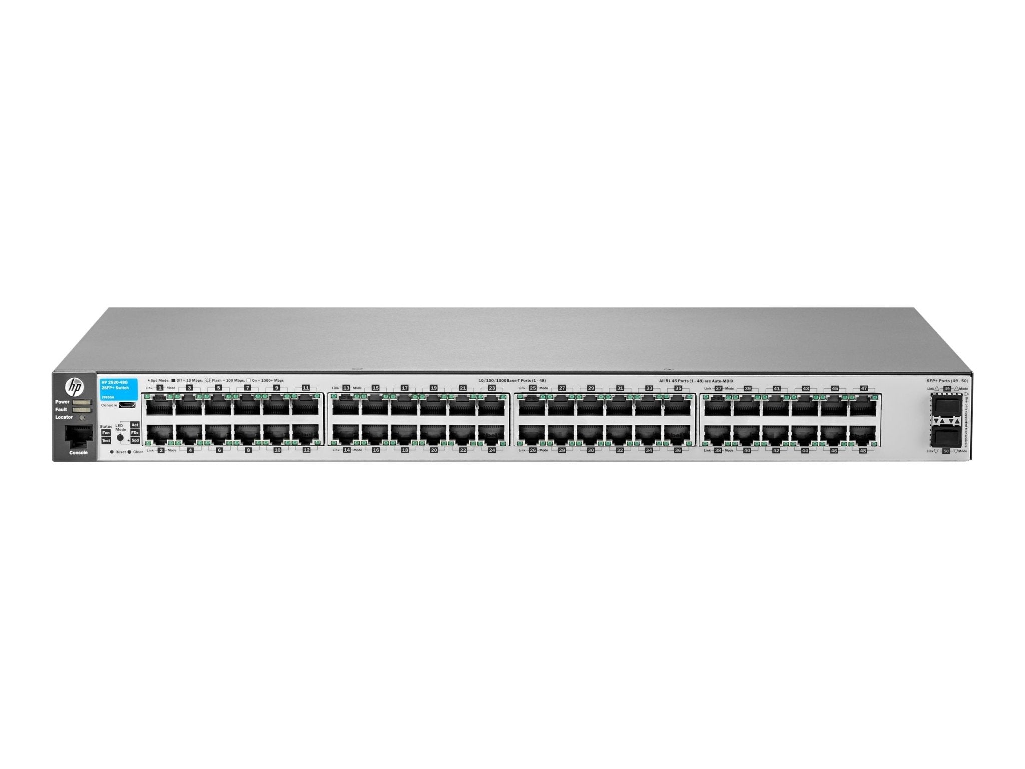 HPE Aruba 2530 - 48G - 2SFP+ - Switch - managed - 48 x 10/100/1000 + 2 x 10 Gigabit SFP+ - IT - RESELL