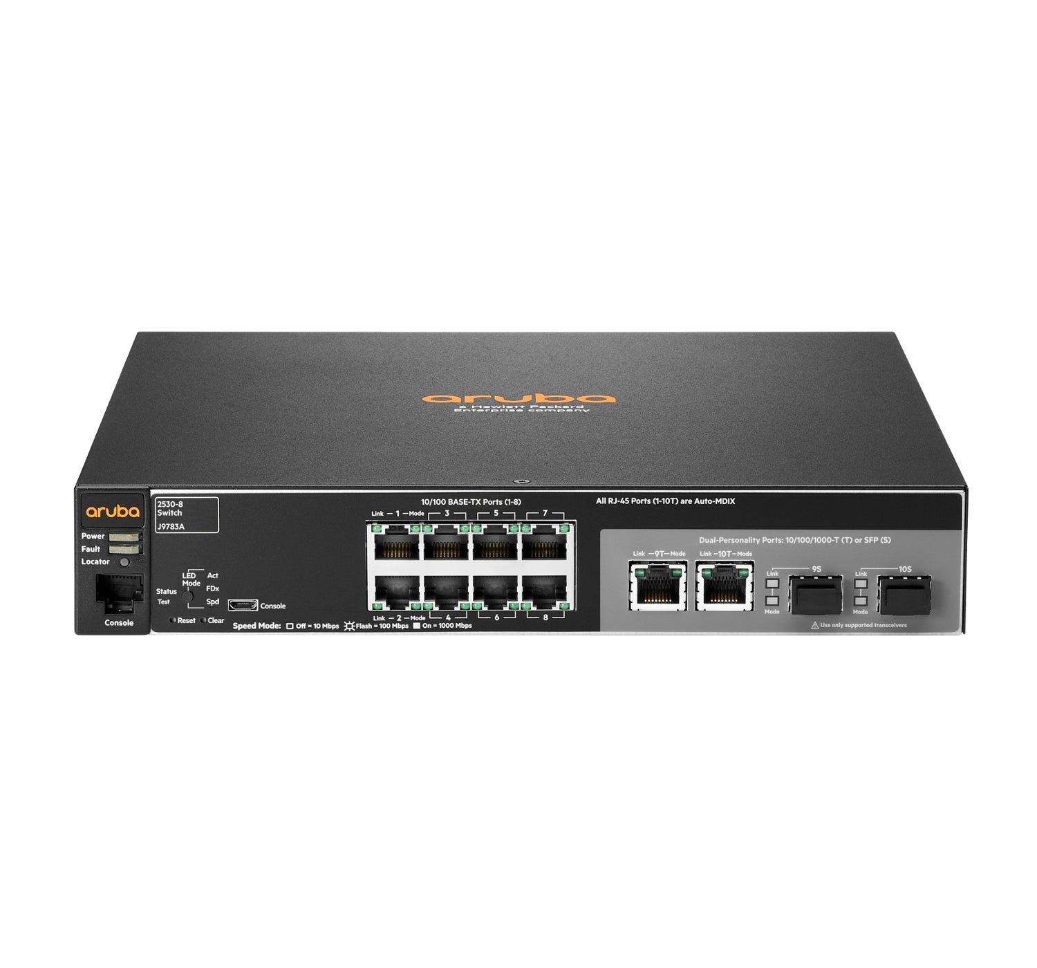 HPE Aruba 2530 - 8 - Switch - managed - 8 x 10/100 + 2 x Kombi - Gigabit - SFP - IT - RESELL