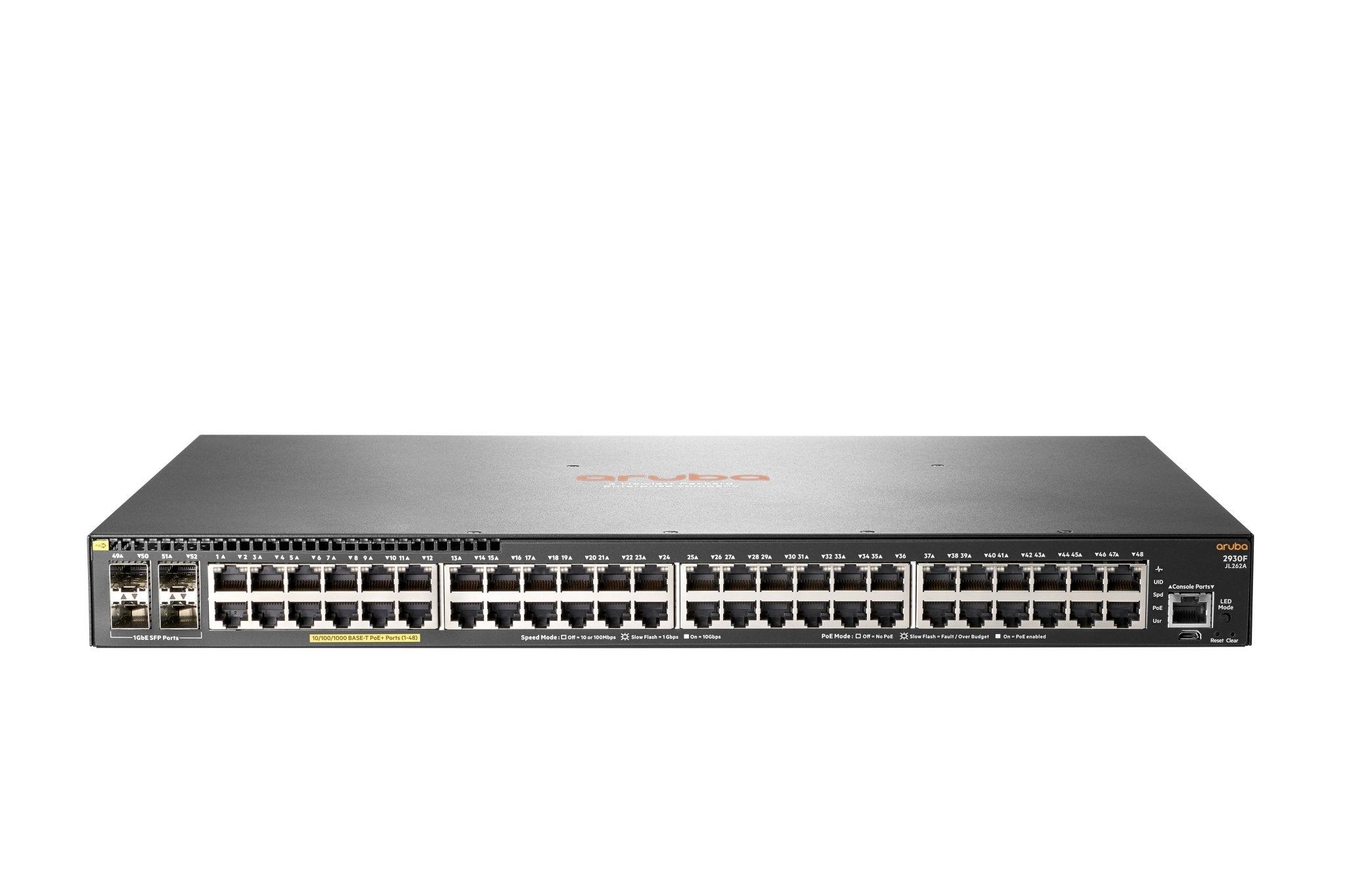 HPE Aruba 2930F 48G PoE+ 4SFP - Switch - L3 - managed - 48 x 10/100/1000 (PoE+) - IT - RESELL