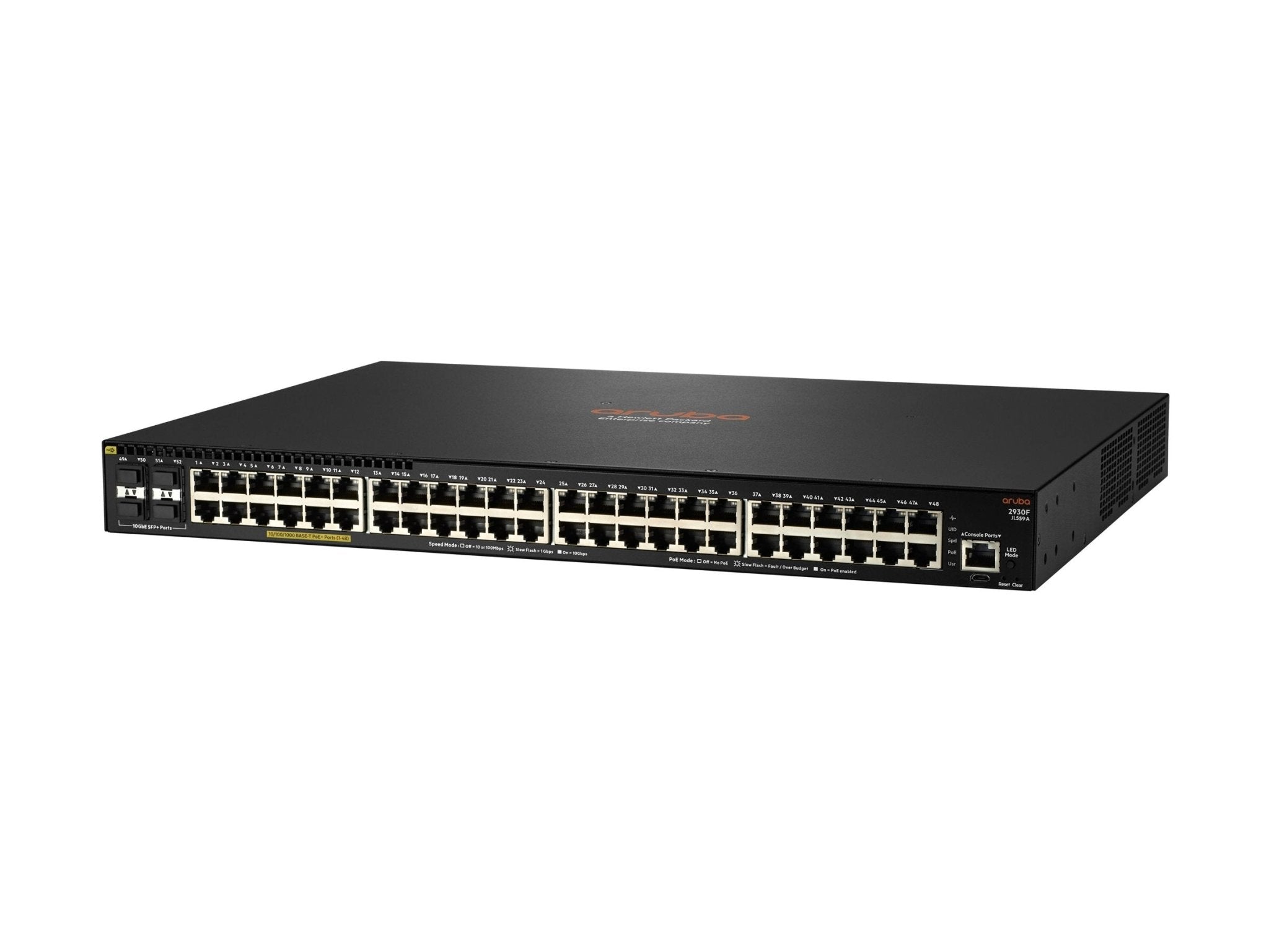 HPE Aruba 2930F 48G PoE+ 4SFP+ TAA - Switch - L3 - managed - 48 x 10/100/1000 (PoE+) - IT - RESELL