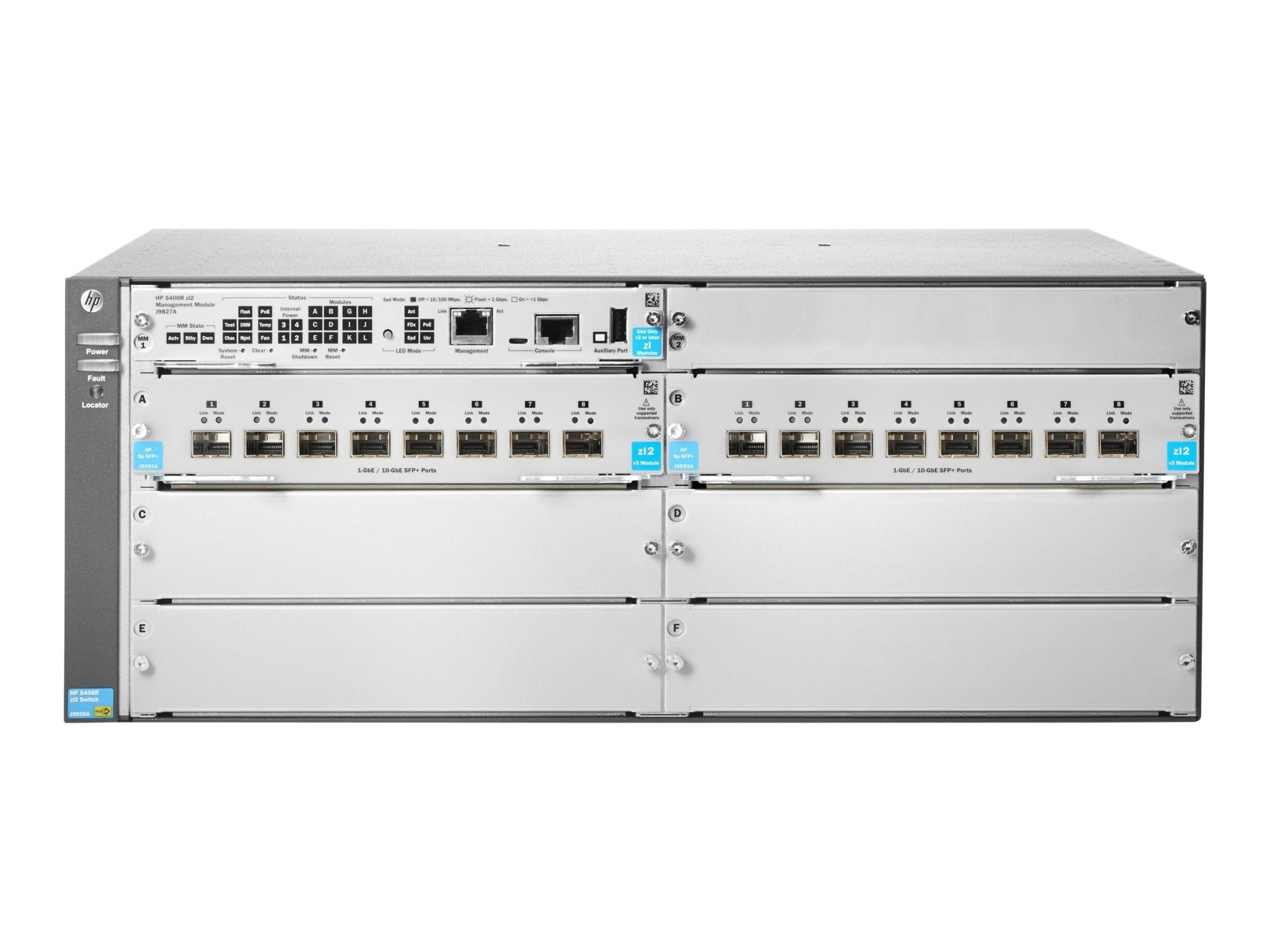 HPE Aruba 5406R 16 - port SFP+ (No PSU) v3 zl2 - IT - RESELL