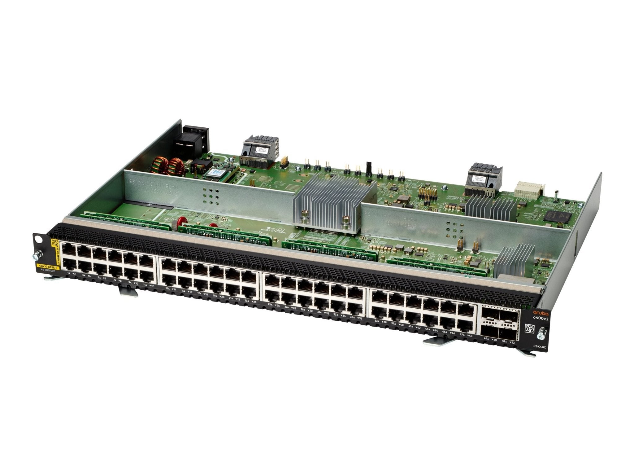 HPE Aruba 6400 48 - port 1GbE Class 6 PoE and 4 - port SFP56 v2 Module - Switch - L3 - 48 x 10/100/1000 (PoE) - IT - RESELL