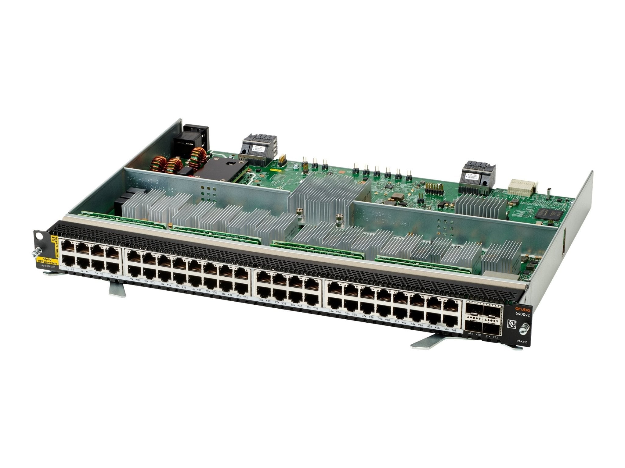 HPE Aruba 6400 48 - port HPE Smart Rate 1/2.5/5GbE Class 6 PoE and 4 - port SFP56 v2 Module - Switch - L3 - 48 x 1/2.5G/5G (PoE) - IT - RESELL