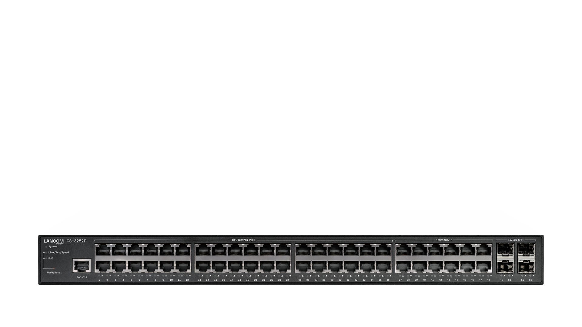 Lancom GS - 3252P, Managed, L3, Gigabit Ethernet (10/100/1000), Power over Ethernet (PoE), Rack - Einbau, 1U - IT - RESELL