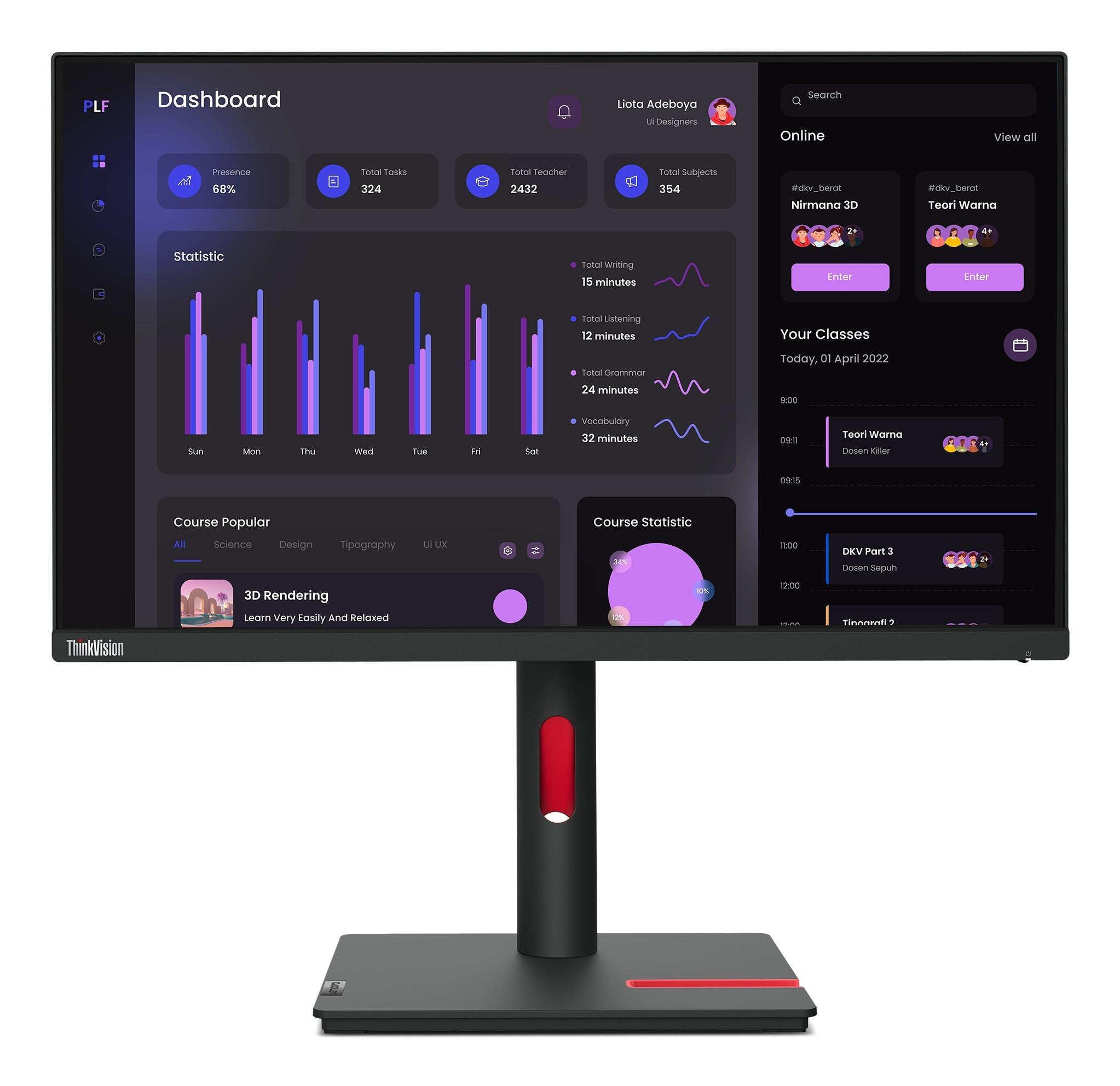 Lenovo ThinkVision T24i - 30 - LED - Monitor - 60.5 cm (23.8