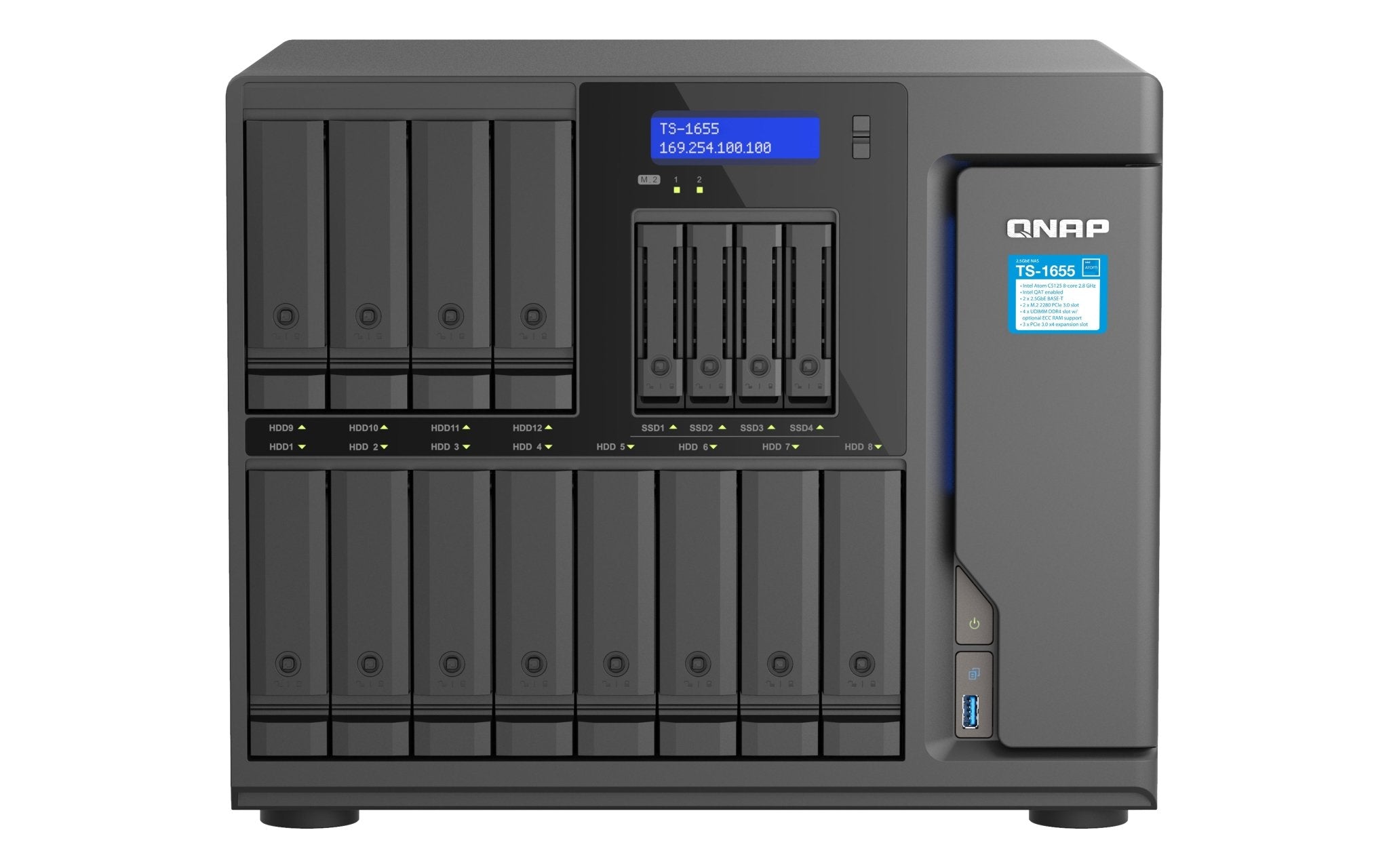 QNAP TS - 1655 - NAS - Server - 16 Schächte - SATA 6Gb/s - IT - RESELL