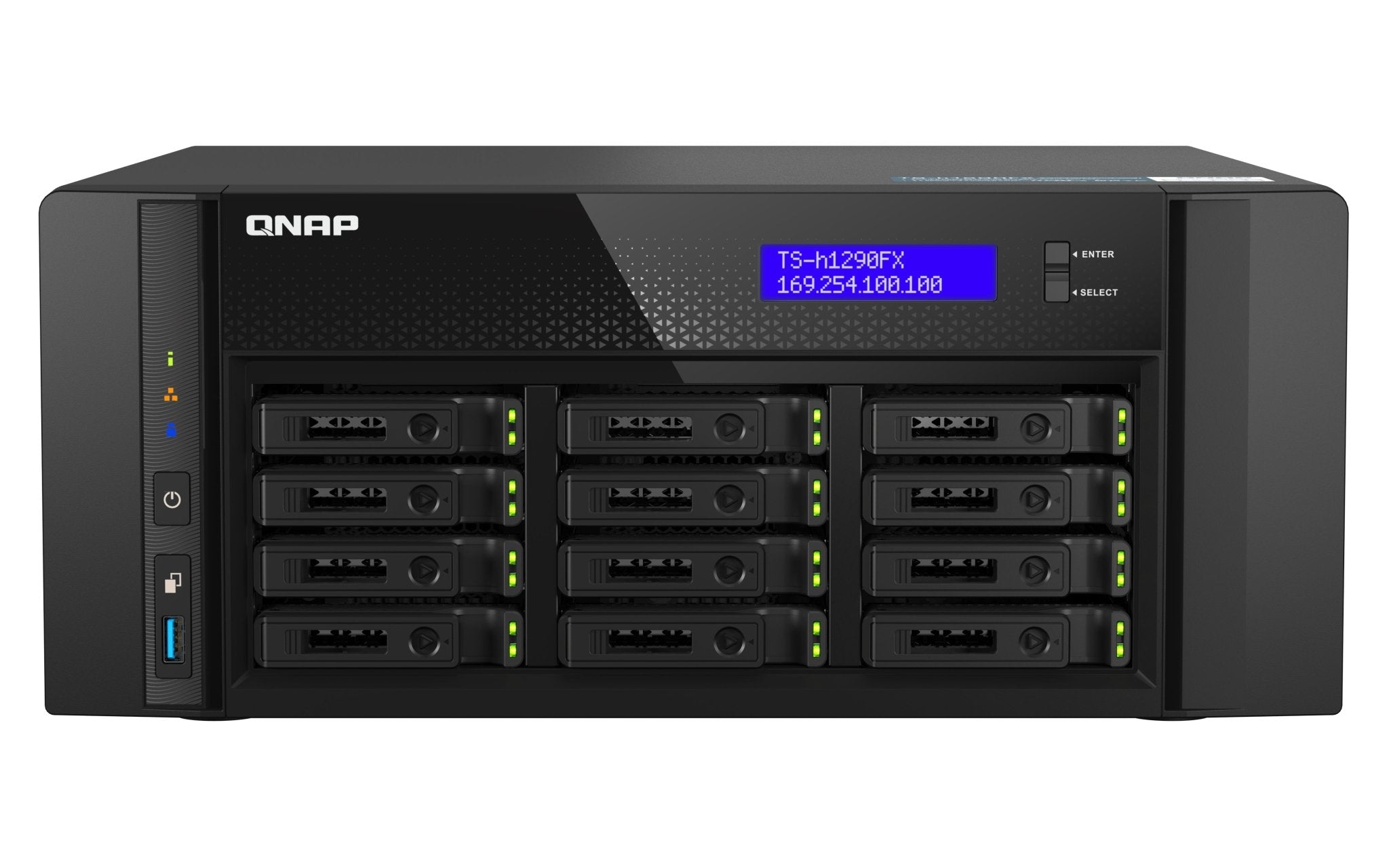 QNAP TS - h1290FX - NAS - Server - 12 Schächte - SATA 6Gb/s / PCIe (NVMe) - IT - RESELL