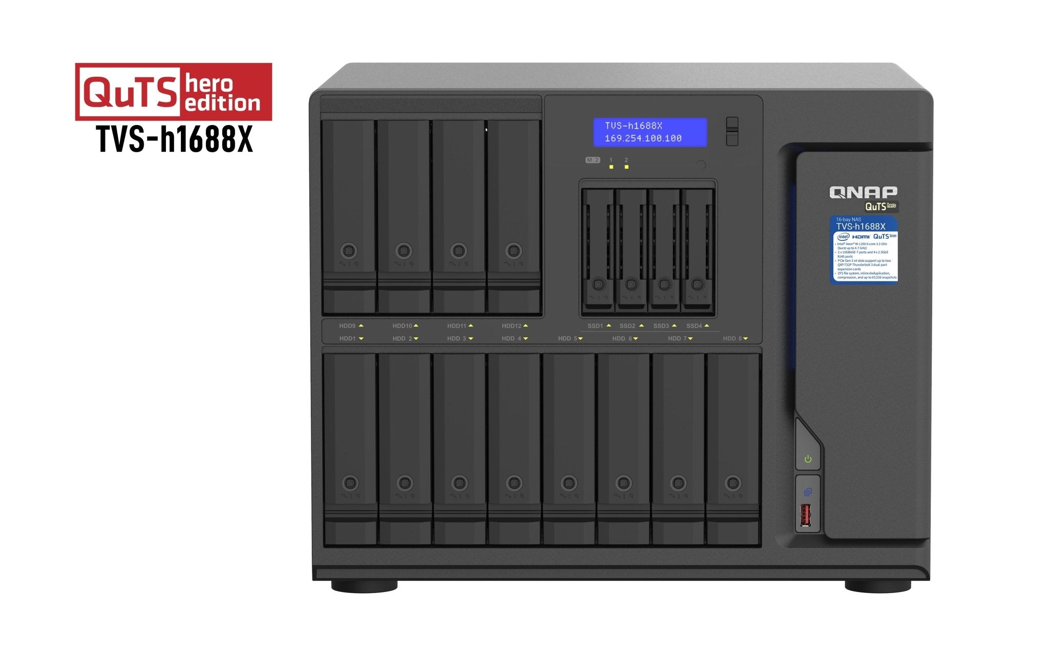 QNAP TVS - H1688X - NAS - Server - 16 Schächte - SATA 6Gb/s - IT - RESELL