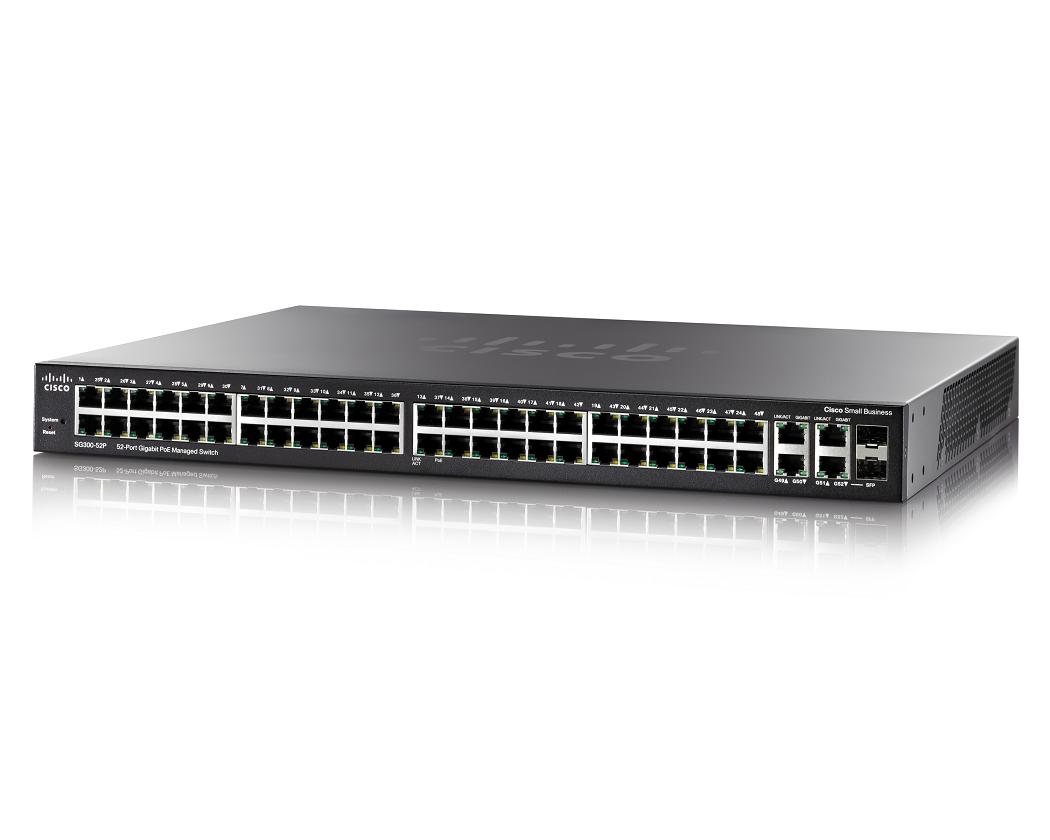 SG300-52P-K9-EU - Cisco SG300-52P, Managed, L3, Gigabit Ethernet (10/100/1000), Power over Ethernet (PoE)