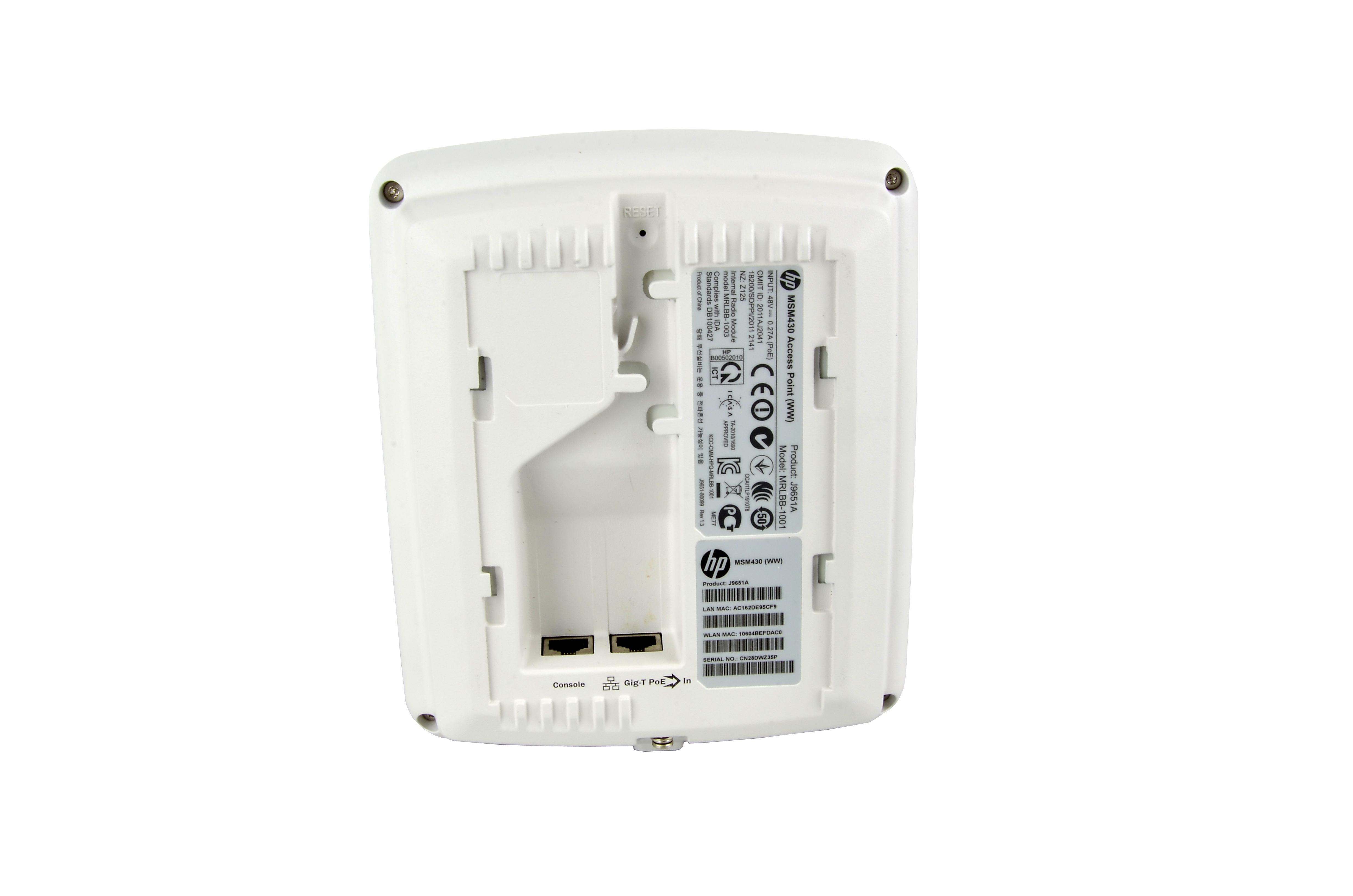 J9651A - Punto de acceso HPE MSM430 - Wi-Fi 4 - PoE - Para interiores - Antenas internas