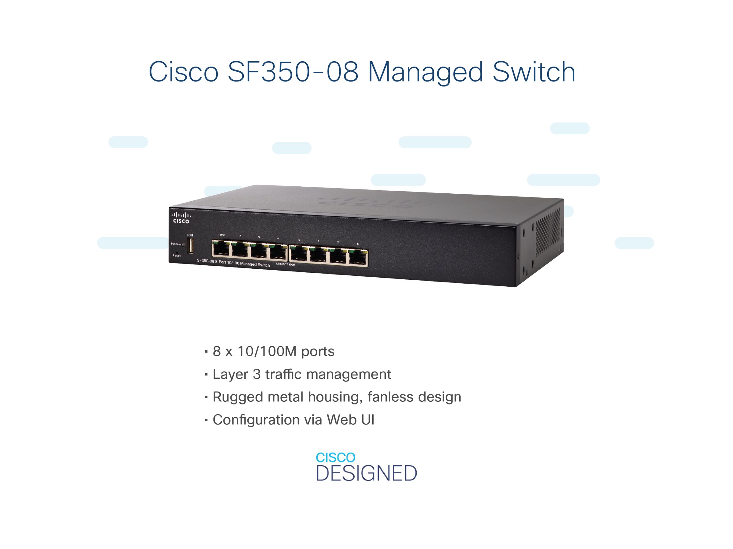 SF350-08-K9-EU - Commutateur Cisco Business 350 - 8 ports - Géré L3