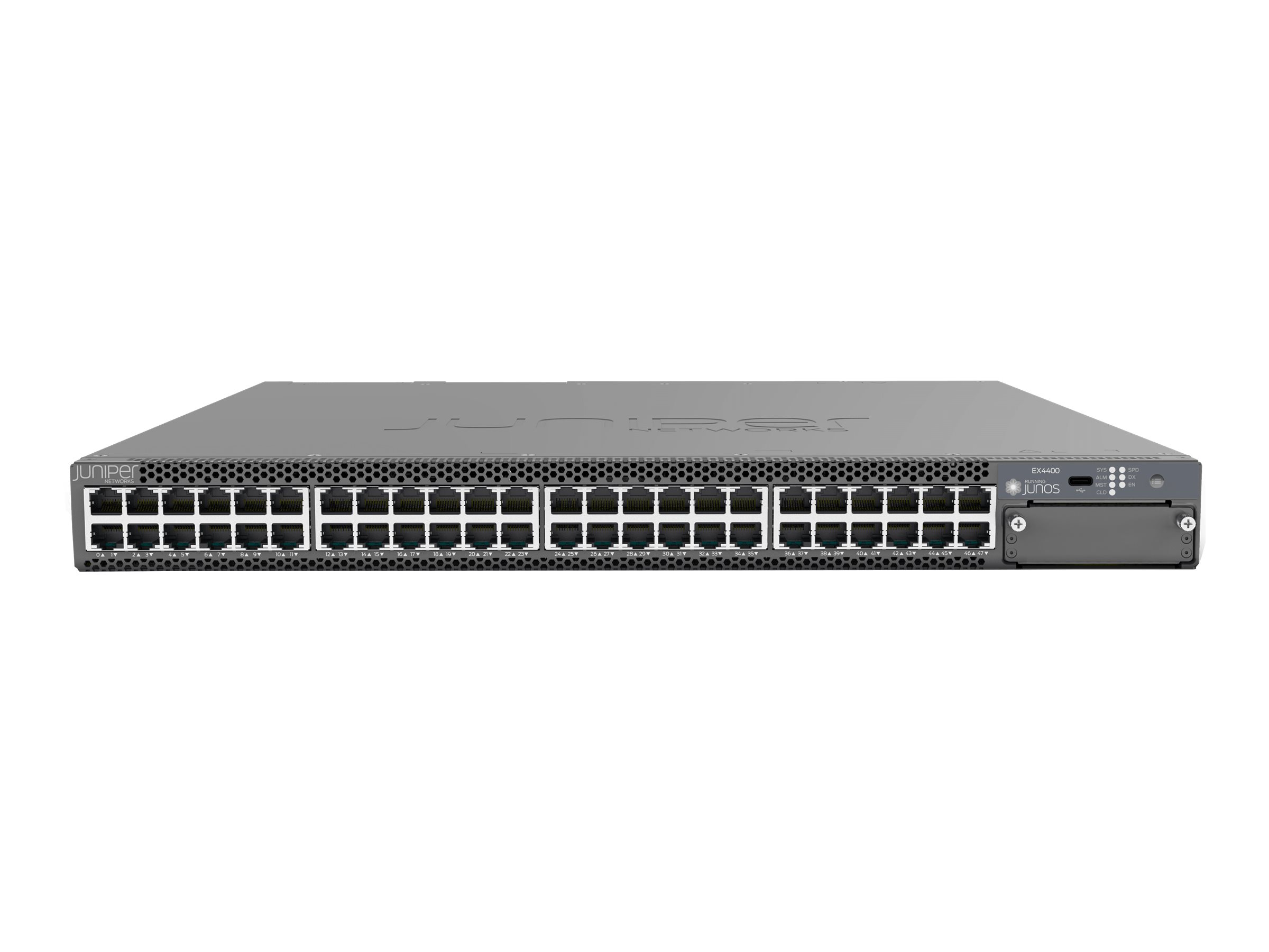 EX4400-24T-TAA - Juniper EX Series EX4400-24T - Switch - L3 - managed - 24 x 10/100/1000 + 2 x 100 Gigabit (Uplink / Stacking)