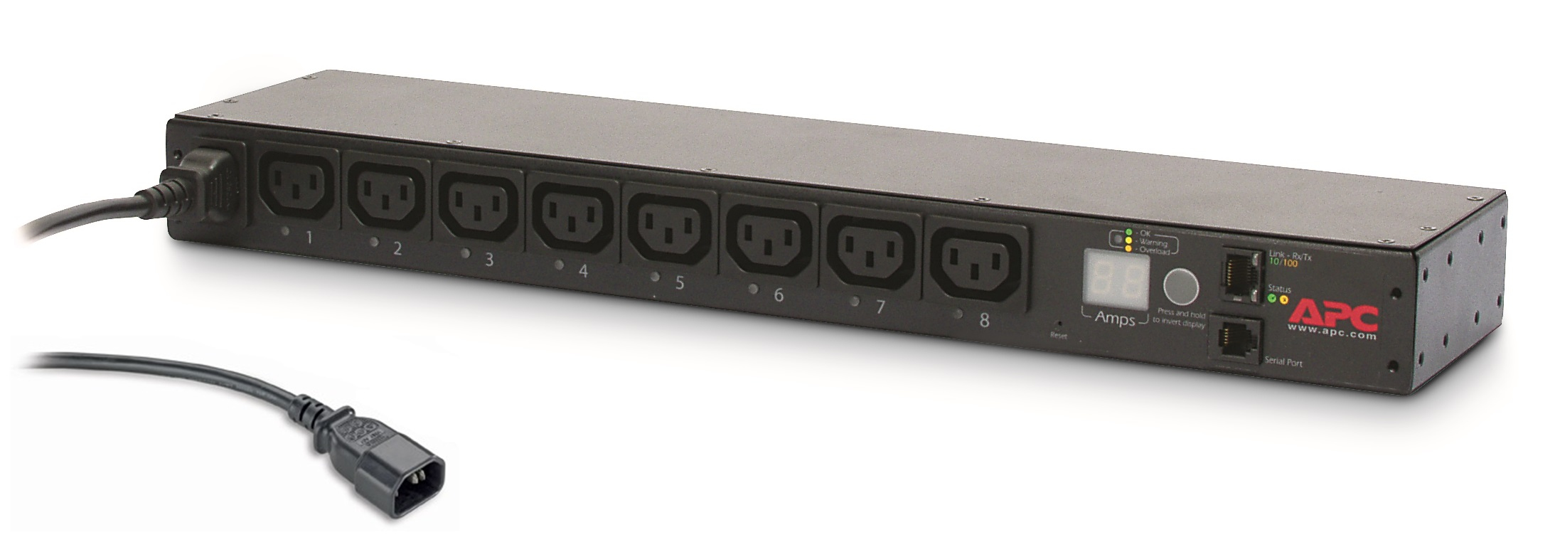 AP7920B - APC Switched Rack PDU AP7920B - Power strip - AC 200/208/230 V - 2300 VA - Ethernet - Input, IEC 60320 C14 socket - Output sockets: 8 (IEC 60320 C13)