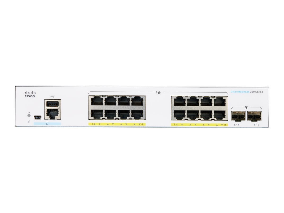 CBS250-16P-2G-EU - Switch Cisco Business 250 - 18 porte - Gestito L3 - PoE+