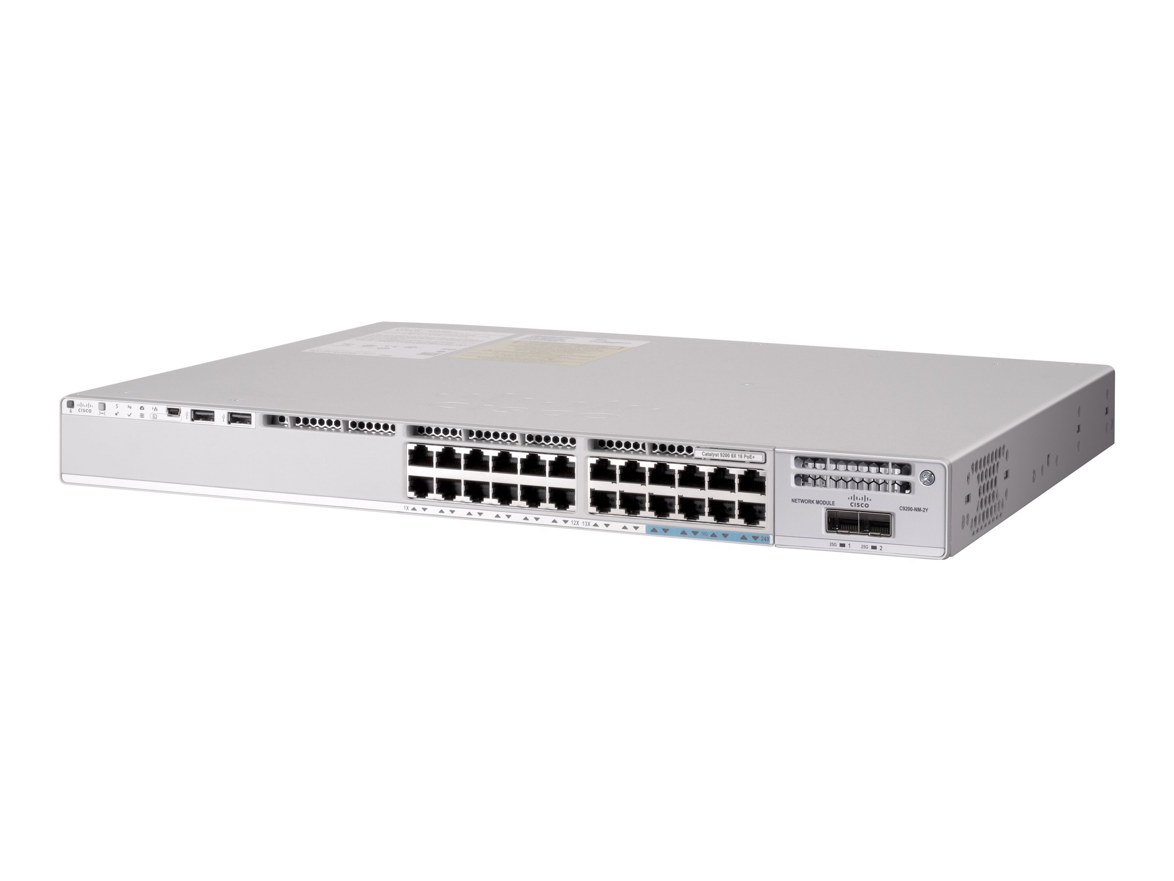 C9200L-24PXG-2Y-E - Cisco Catalyst 9200L Switch, L3, 8x 100/1000/2.5G/5G/10GBase-T + 16x 10/100/1000 (PoE+)