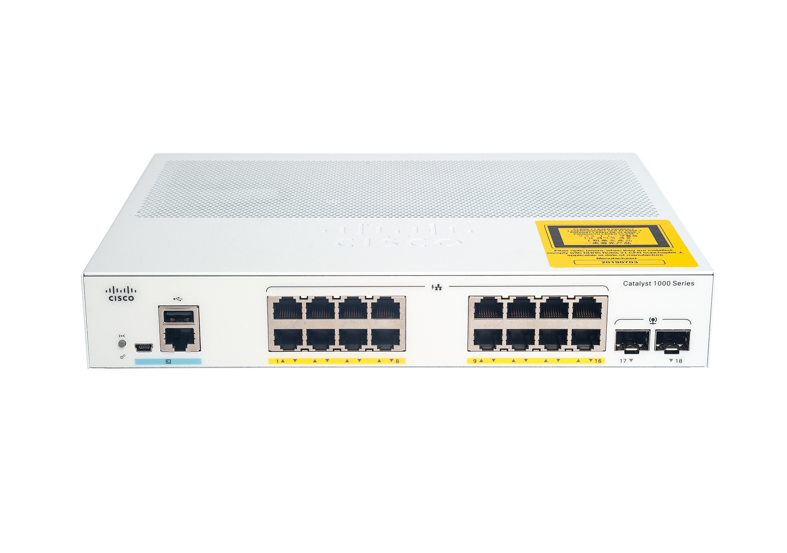 C1000-16P-E-2G-L - Conmutador Cisco Catalyst 1000 - 16 puertos - Gestionado de capa 2 - PoE+