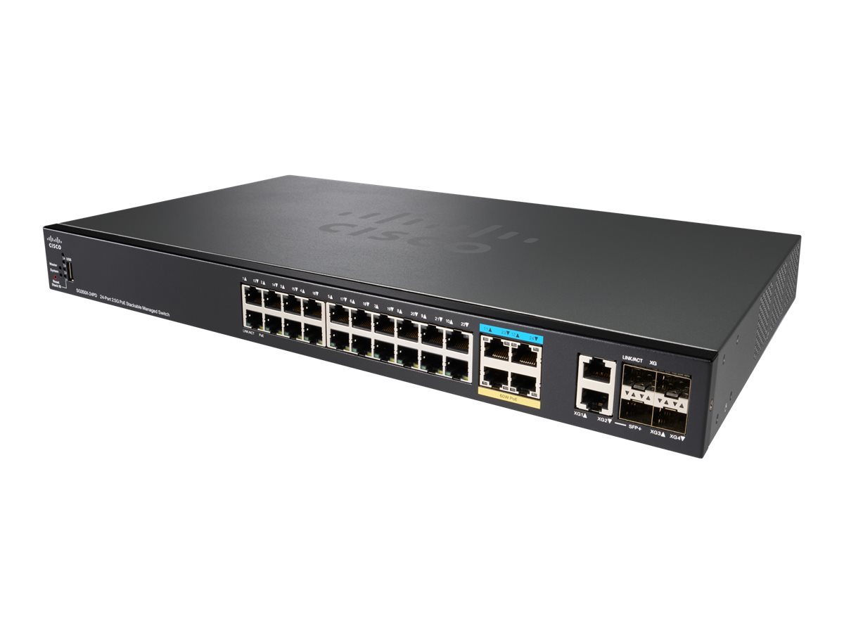 SG350X-24PD-K9-EU - Cisco Small Business SG350X-24PD - Switch - managed - 20 x 10/100/1000 (PoE+)