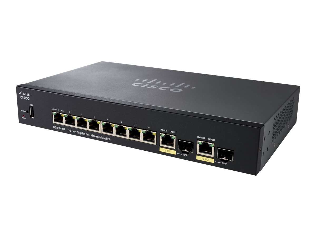 SG350-10P-K9-EU - Cisco Small Business Switch, L3, managed, 8 x 10/100/1000 (PoE+)