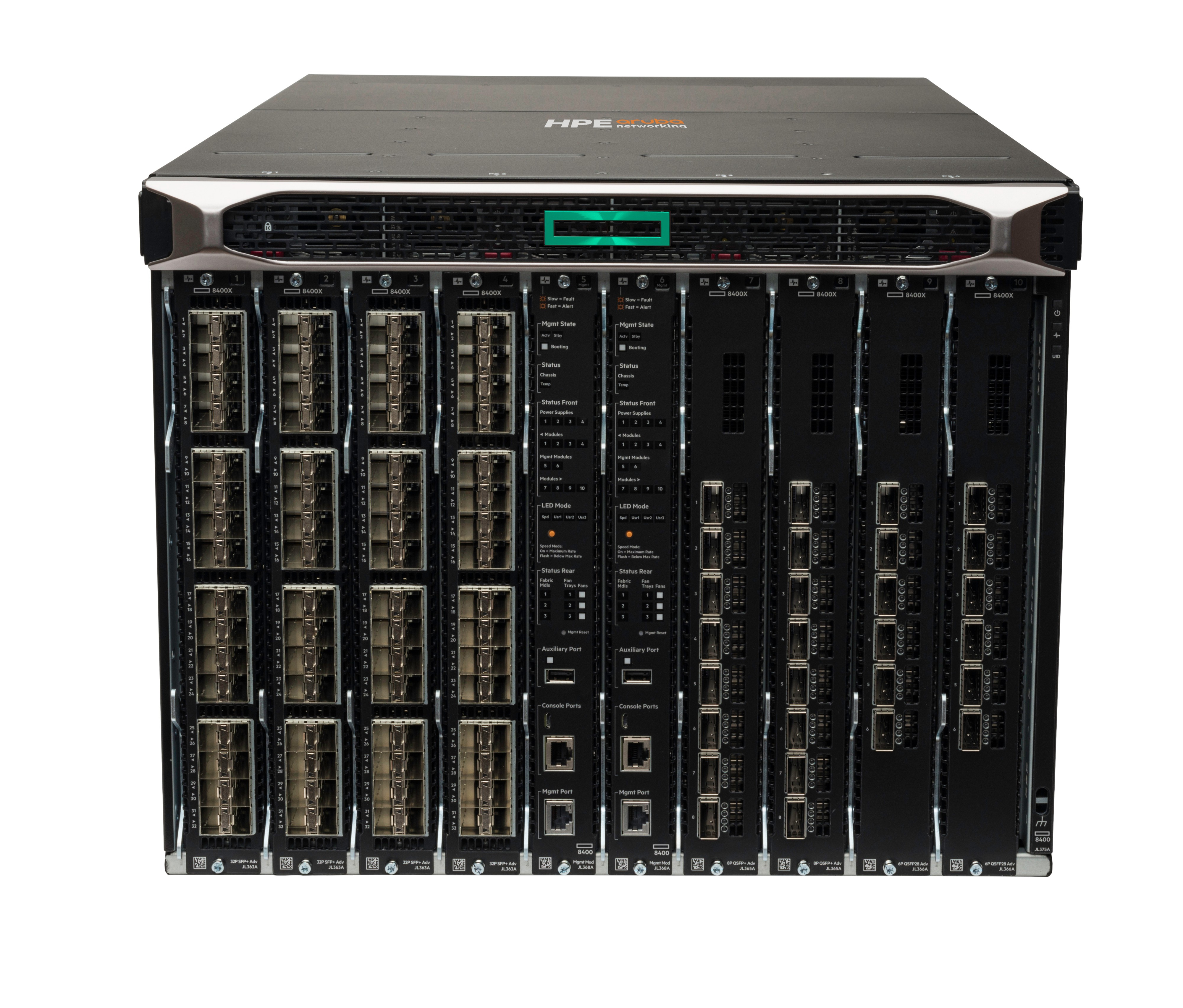 JL375A - HPE Aruba 8400 8-slot Chassis Switch, Rack Mountable