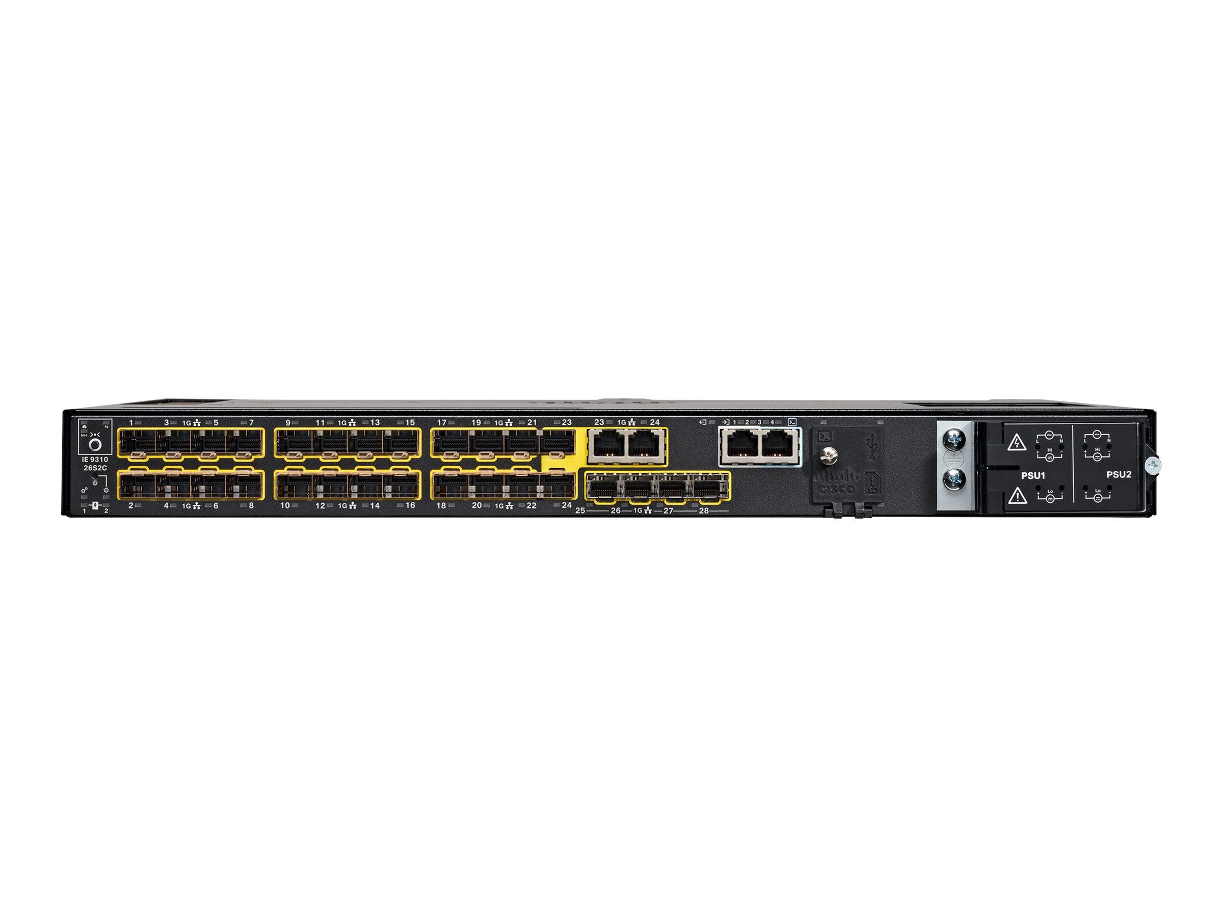 IE-9310-26S2C-E - Cisco Catalyst IE9310 Rugged Switch, 22x Gigabit SFP + 2x Combo 10/100/1000Base-T/FX + 4x Gigabit SFP