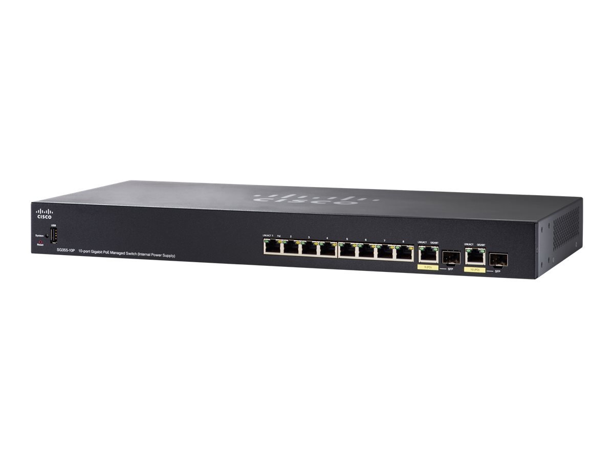 SG355-10P-K9-EU - Commutateur Cisco Business 350 - 10 ports - Géré L3 - PoE+