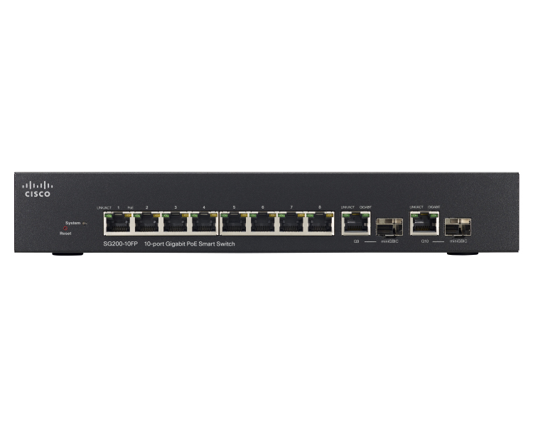 SG200-10FP-EU - Cisco Smart Switch, 8 x 10/100/1000 (PoE)