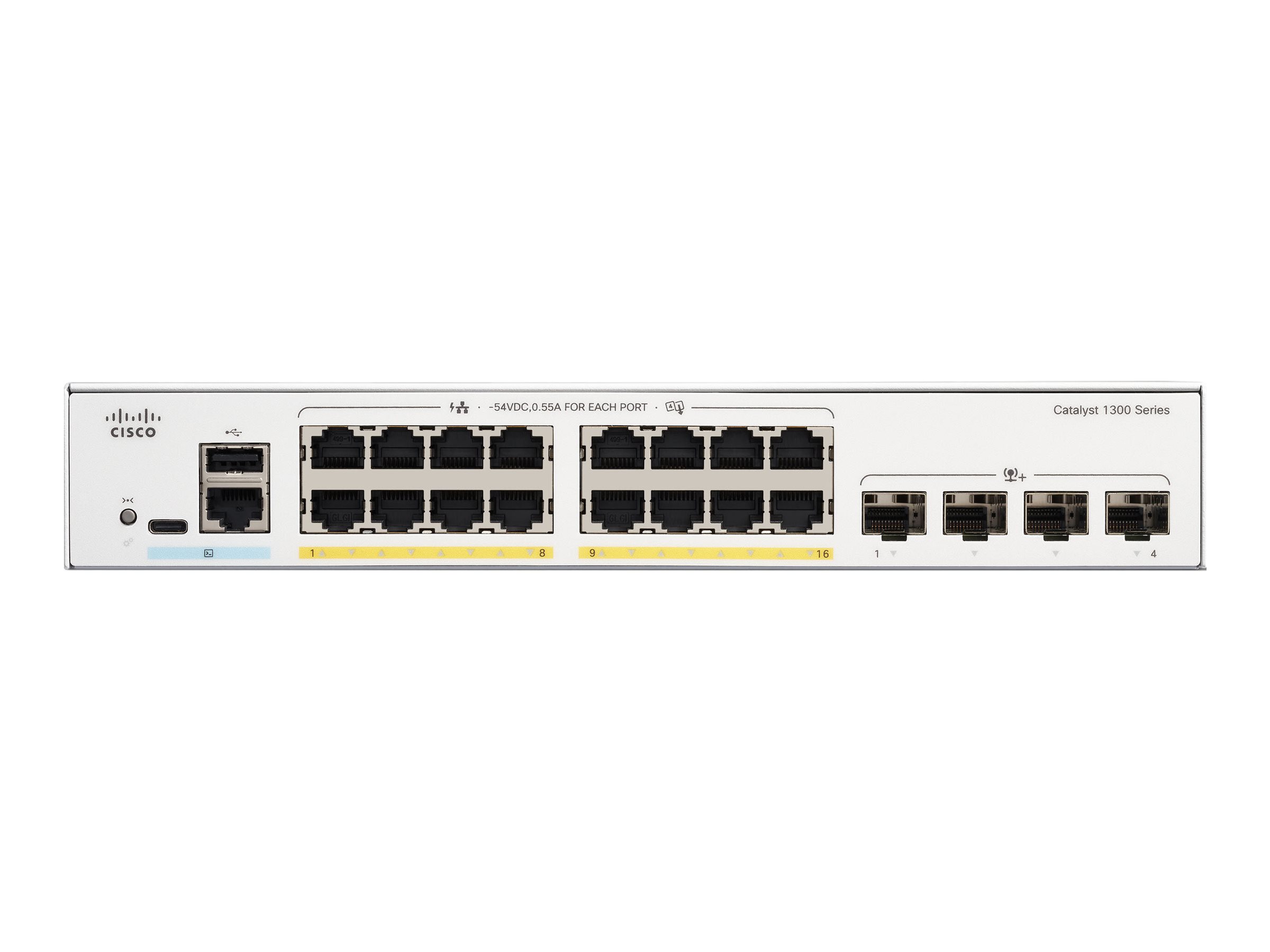 C1300-16P-4X - Conmutador Cisco Catalyst 1300 - 16 puertos - Gestionado L3 - PoE+