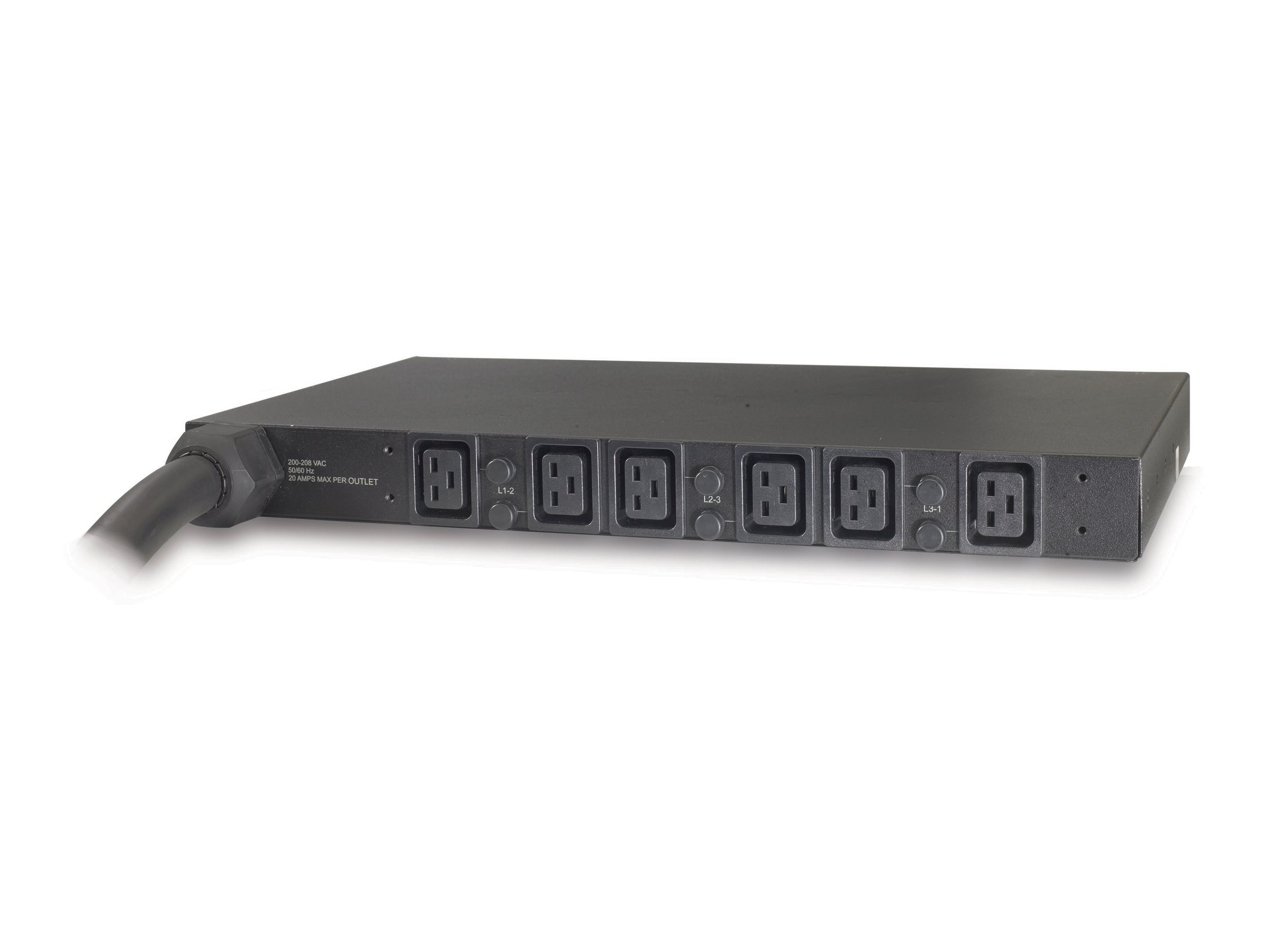 AP7516 - APC Basic Rack PDU - Power strip (rack-mountable) - AC 208 V – 3-phase – Input: Hubbell CS8365C – Output sockets: 6 (IEC 60320 C19)