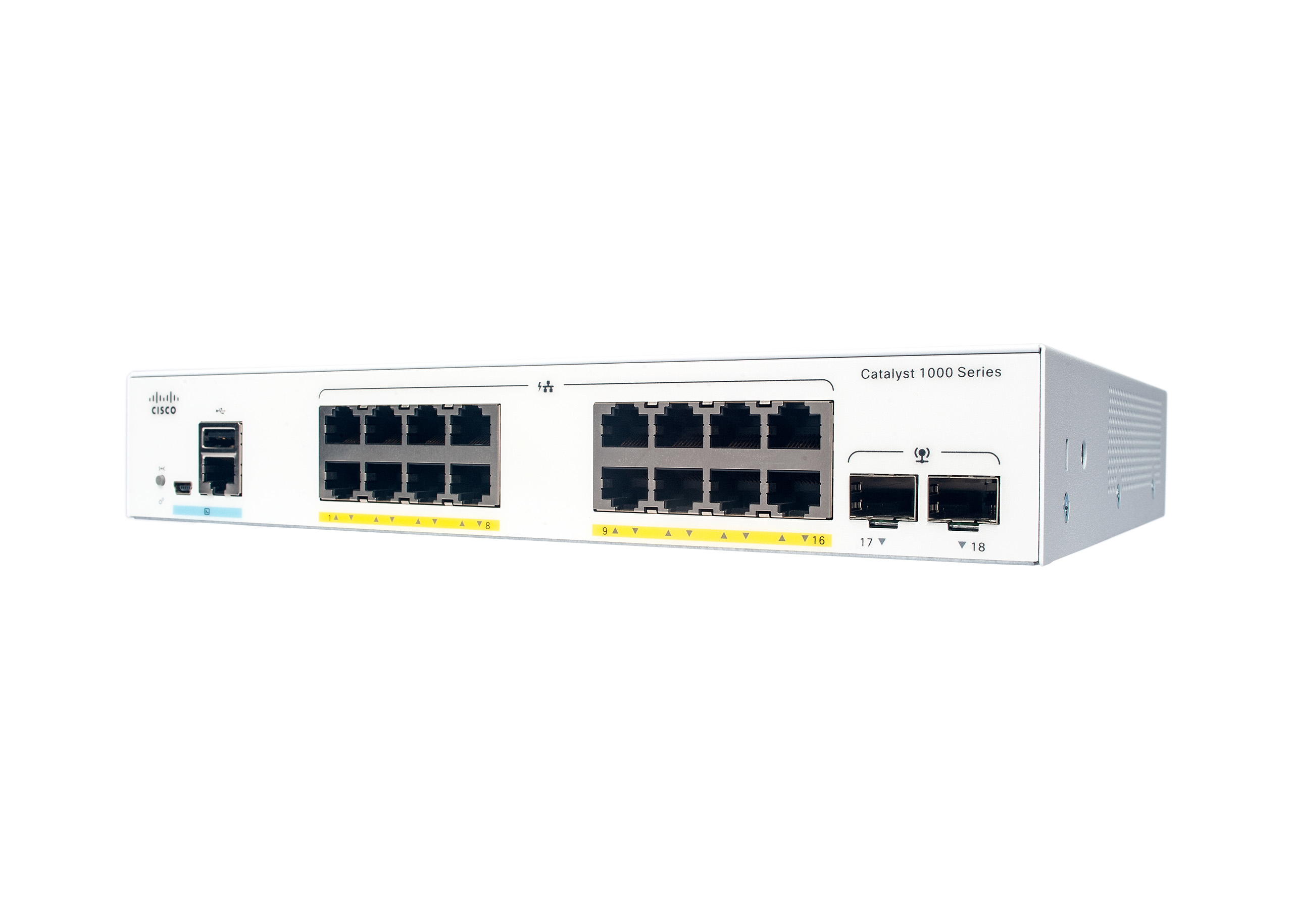 C1000-16T-E-2G-L - Cisco Catalyst Managed Switch, 16 x 10/100/1000 + 2 x Gigabit SFP