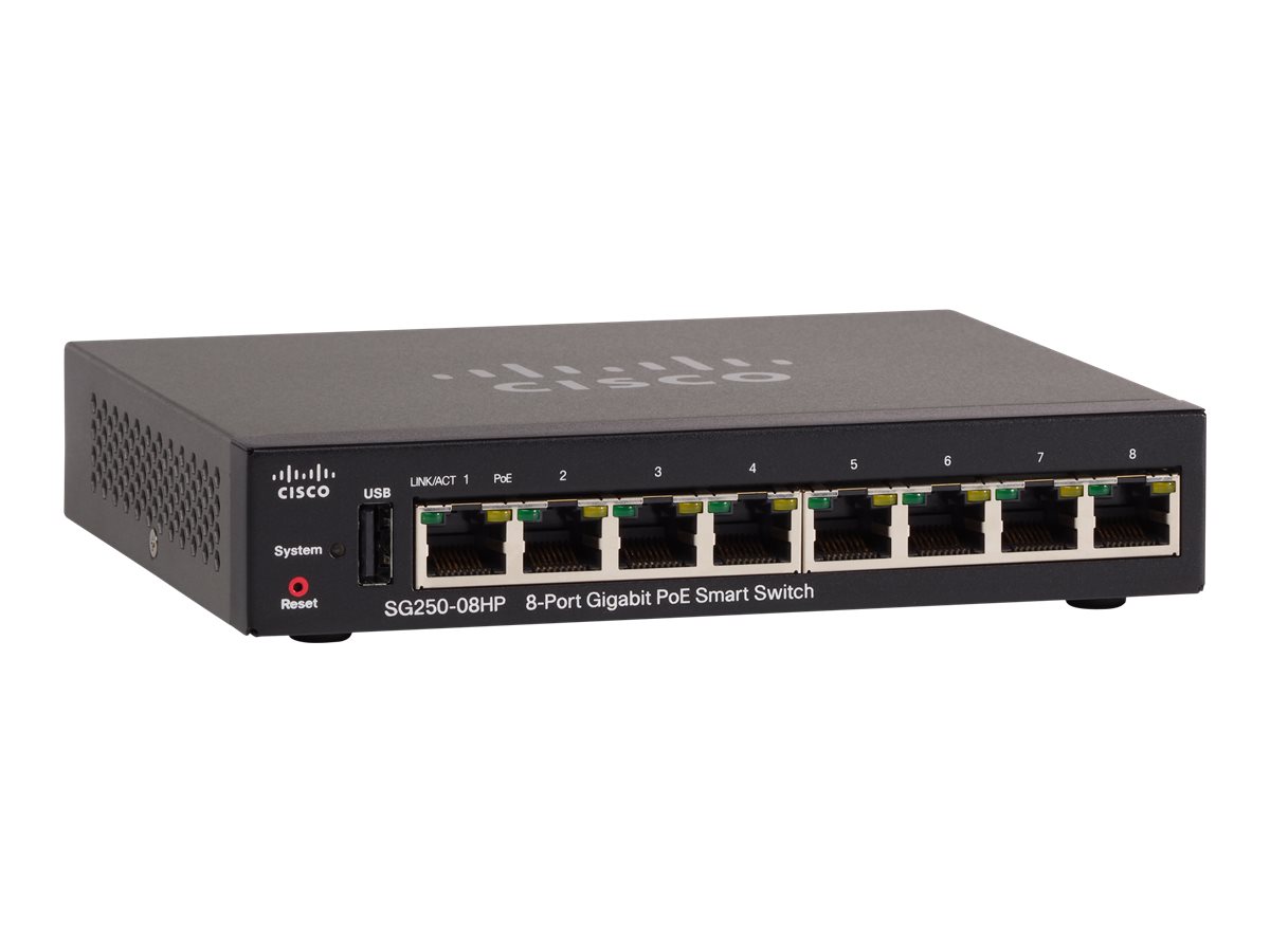 SG250-08HP-K9-EU - Switch Cisco Business 250 - 8 porte - PoE+