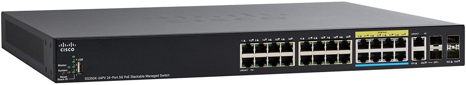 SG350X-24PV-K9-EU - Commutateur Cisco Business 350 - 24 ports - Géré L2 - PoE+