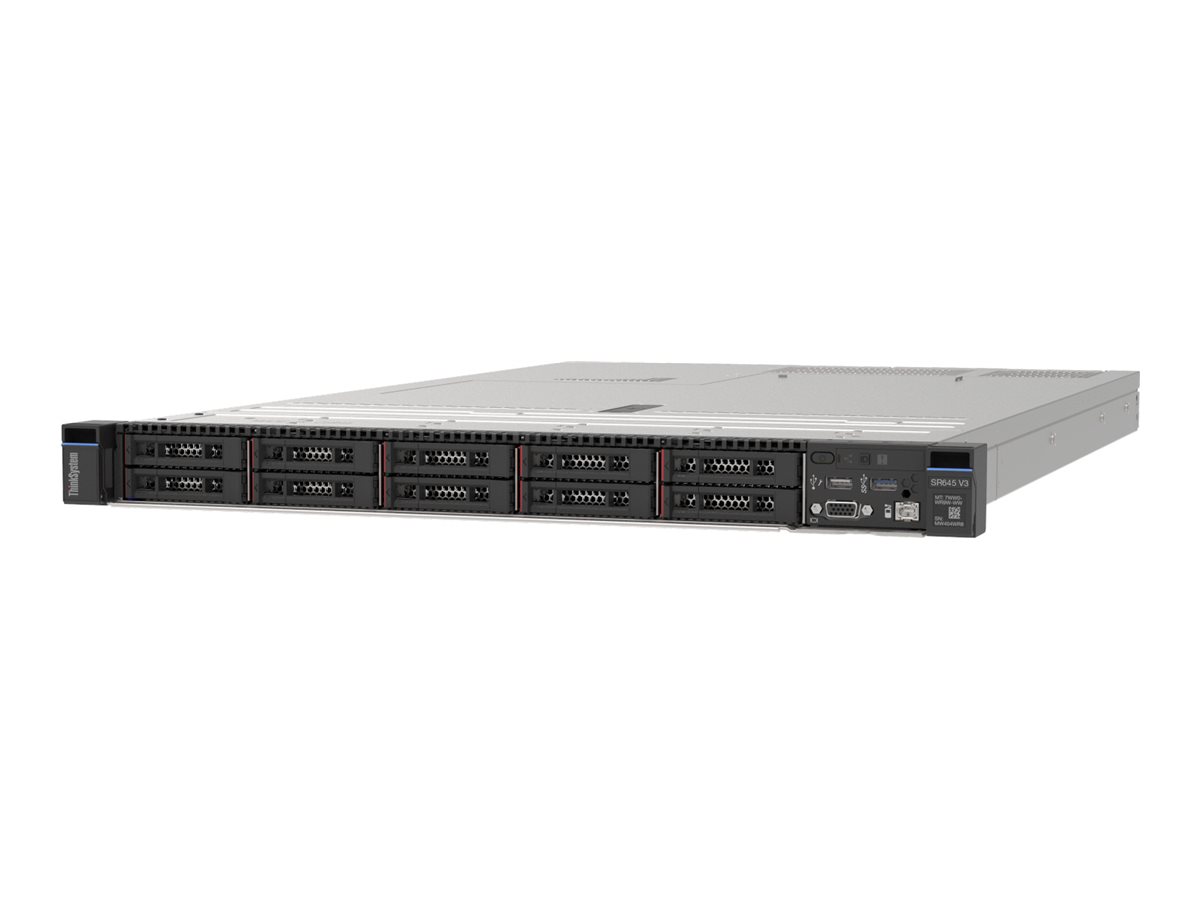 7D9CA016EA - Lenovo ThinkSystem SR645 V3 7D9C - Server - Rack-Montage - 1U - de doble procesador - 1 x EPYC 9354 / 3.25 GHz - RAM 64 GB - SAS - Hot-Swap 6.4 cm (2.5")
