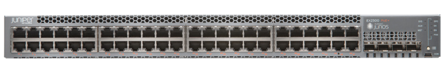 EX2300-48P-VC - Juniper EX2300-48P, Managed, L2/L3, Gigabit Ethernet (10/100/1000), Power over Ethernet (PoE), Rack-Einbau, 1U