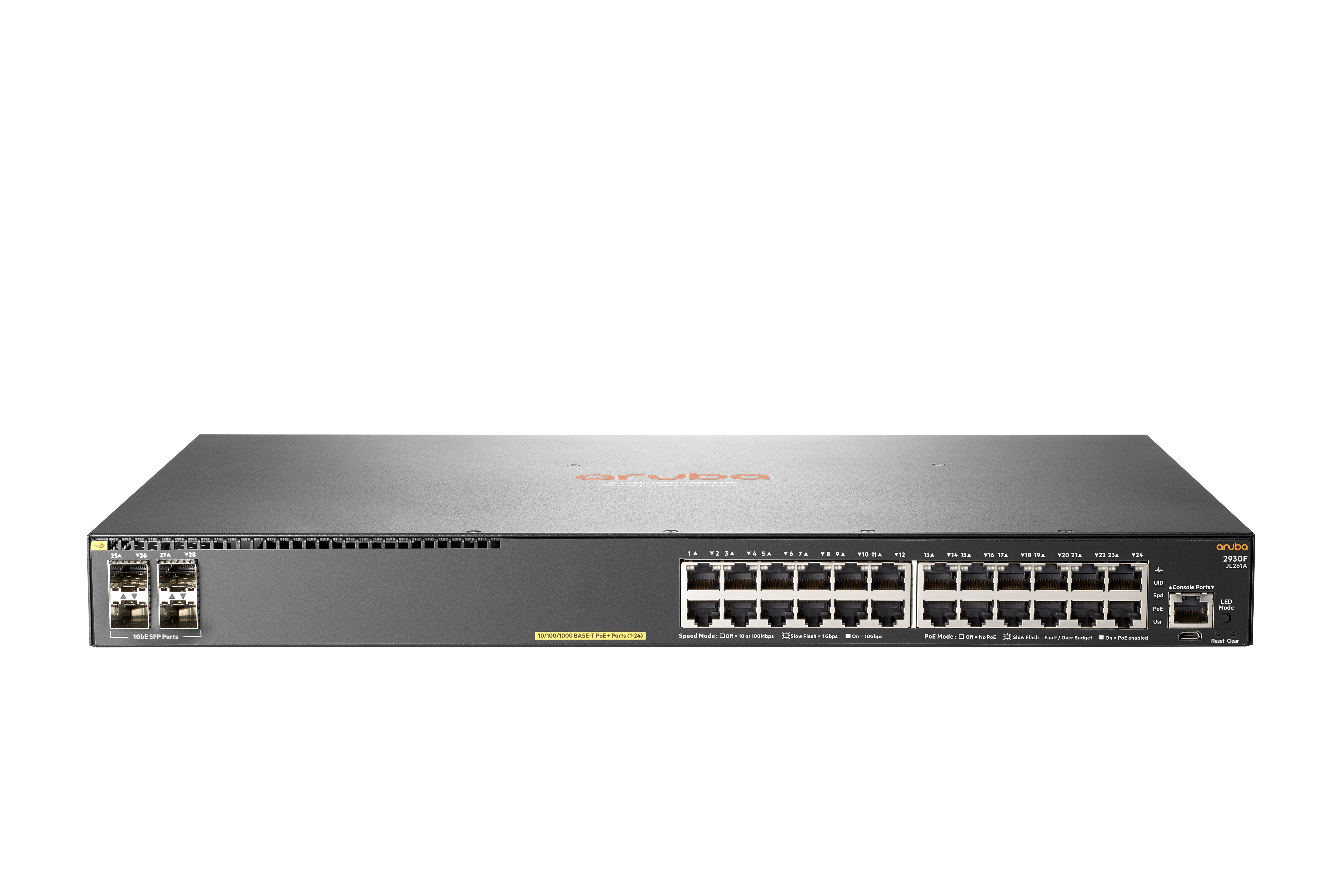 JL261A - HPE Aruba 2930F 24G PoE+ 4SFP Switch L3 Managed 24 x 10/100/1000