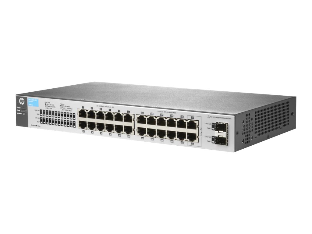 J9801A - HPE 1810-24 v2 - Switch - managed - 22 x 10/100 + 2 x 10/100/1000 + 2 x Gigabit SFP