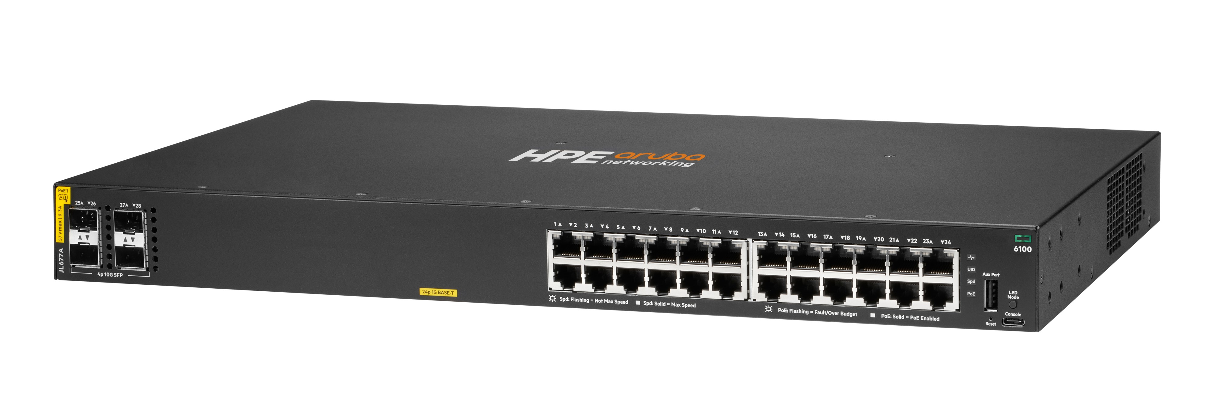 JL677A - Switch HPE Aruba CX 6100 - 28 puertos - Gestionado de capa 3 - PoE+
