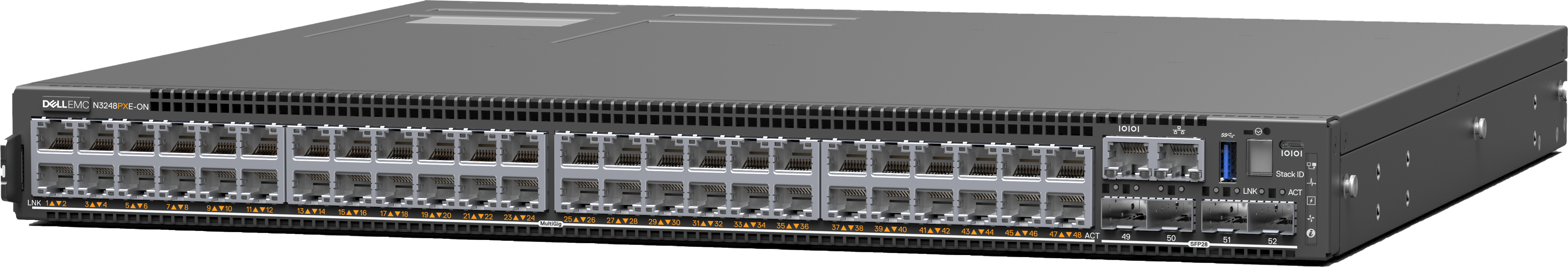 210-ASPP - Dell PowerSwitch N3248PXE-ON - Switch - L3 - managed - 48 x 10/100/1000/2.5G/5G/10GBase-T (PoE++)