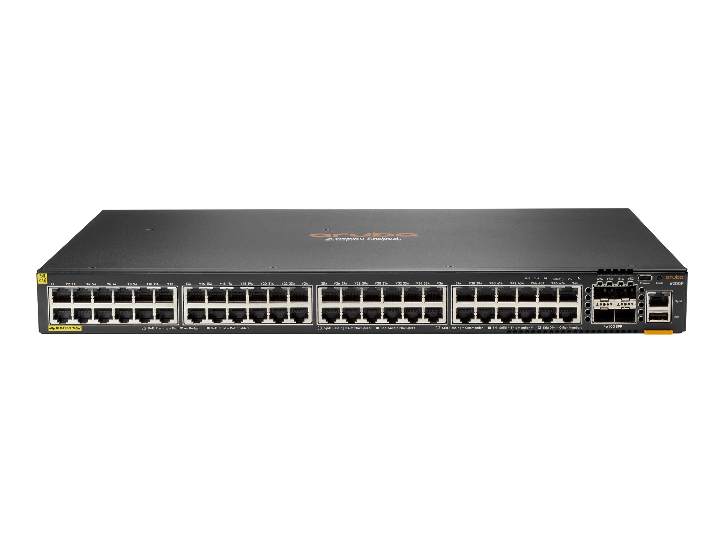S0G17A - HPE Aruba CX 6200F 48G PoE Switch - 4SFP 740W, 10km Stack, L3, 48x 10/100/1000