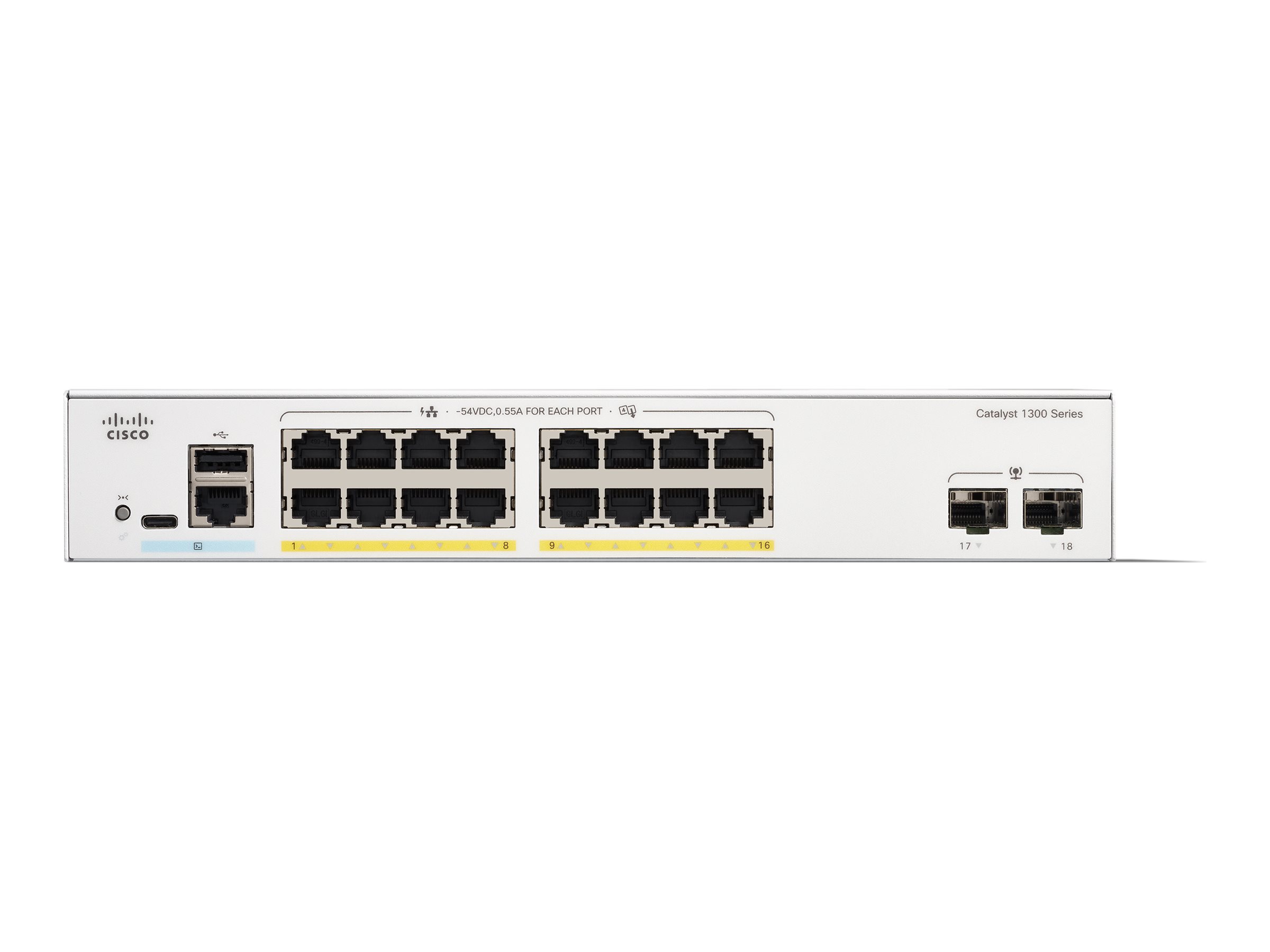 C1300-16P-2G - Conmutador Cisco Catalyst 1300 - 16 puertos - Gestionado L3 - PoE+