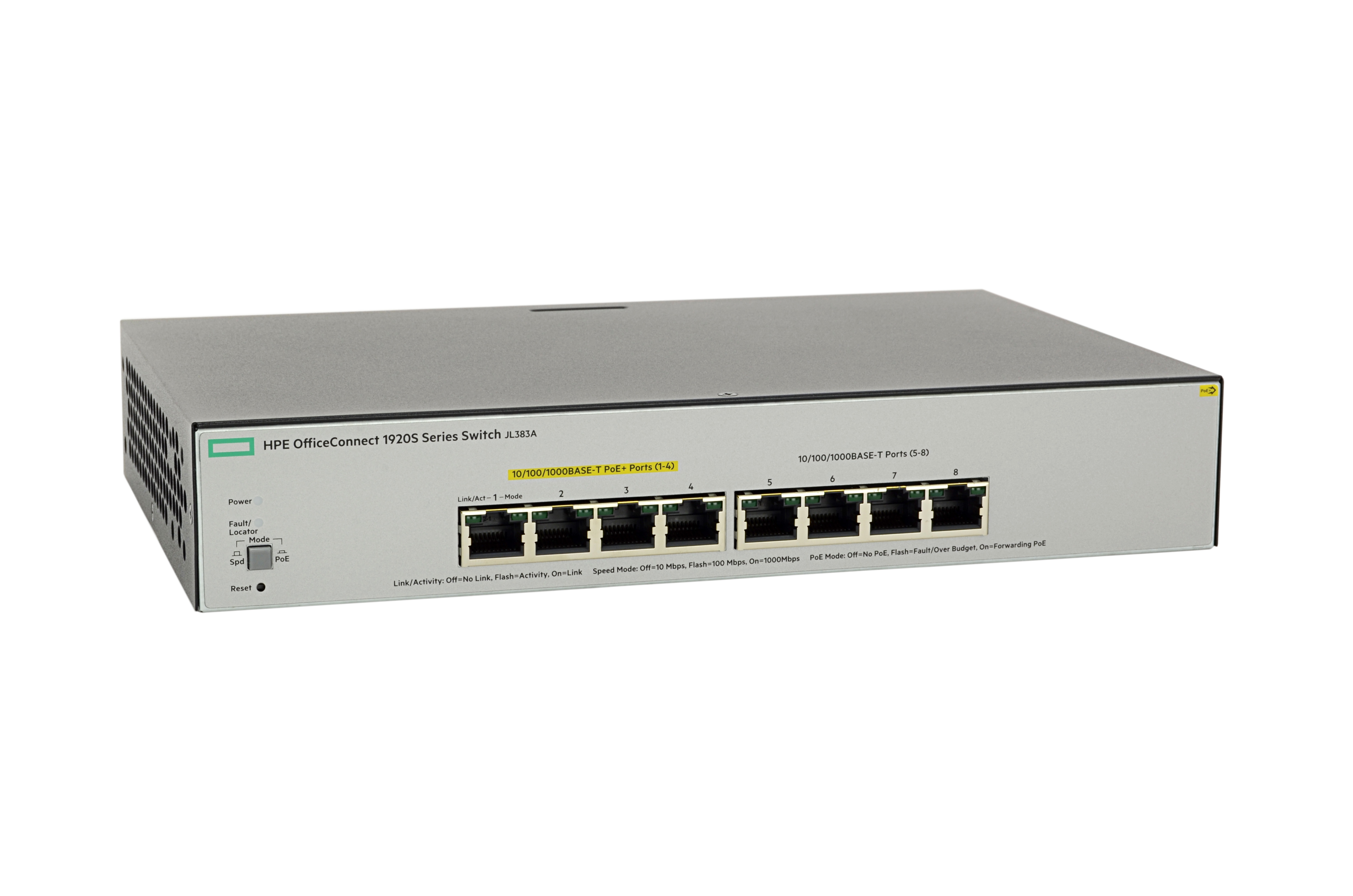 JL383A - HPE OfficeConnect 1920S 8G PPoE+ 65W - Switch - L3 - managed - 4 x 10/100/1000 (PoE+)