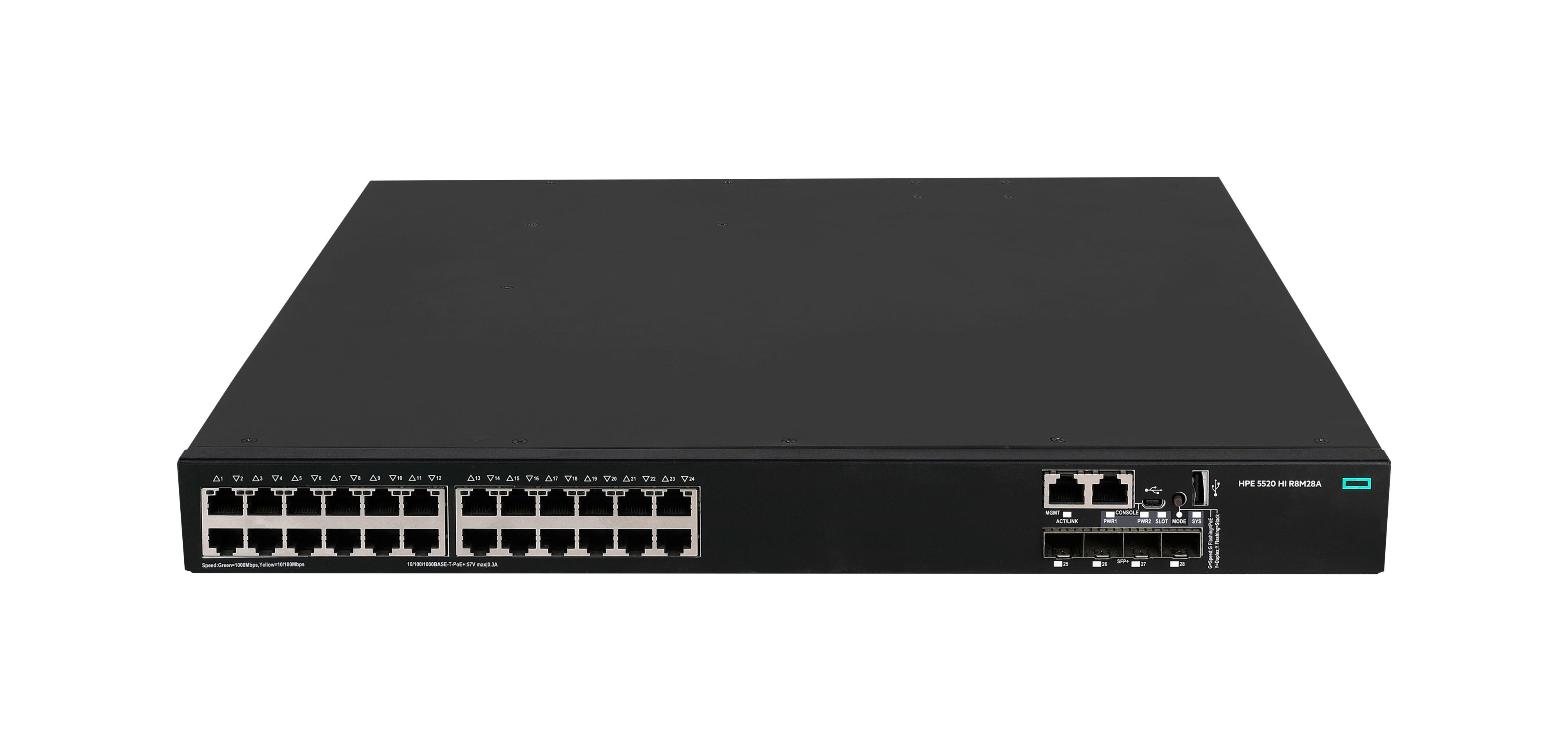 R8M28A - HPE FlexNetwork 5520 24G PoE+ 4SFP+ HI 1-slot Switch - Switch - L3 - managed - 24 x 10/100/1000 (PoE+)