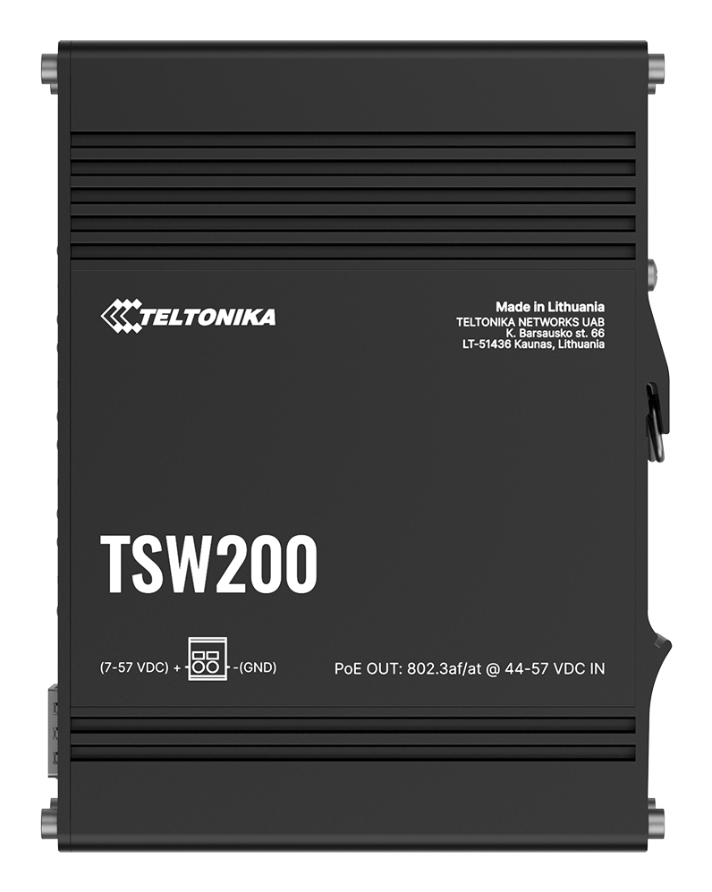 TSW2000000B0 - Teltonika TSW200 - Switch - an DIN-Schiene montable - PoE+ (240 W)