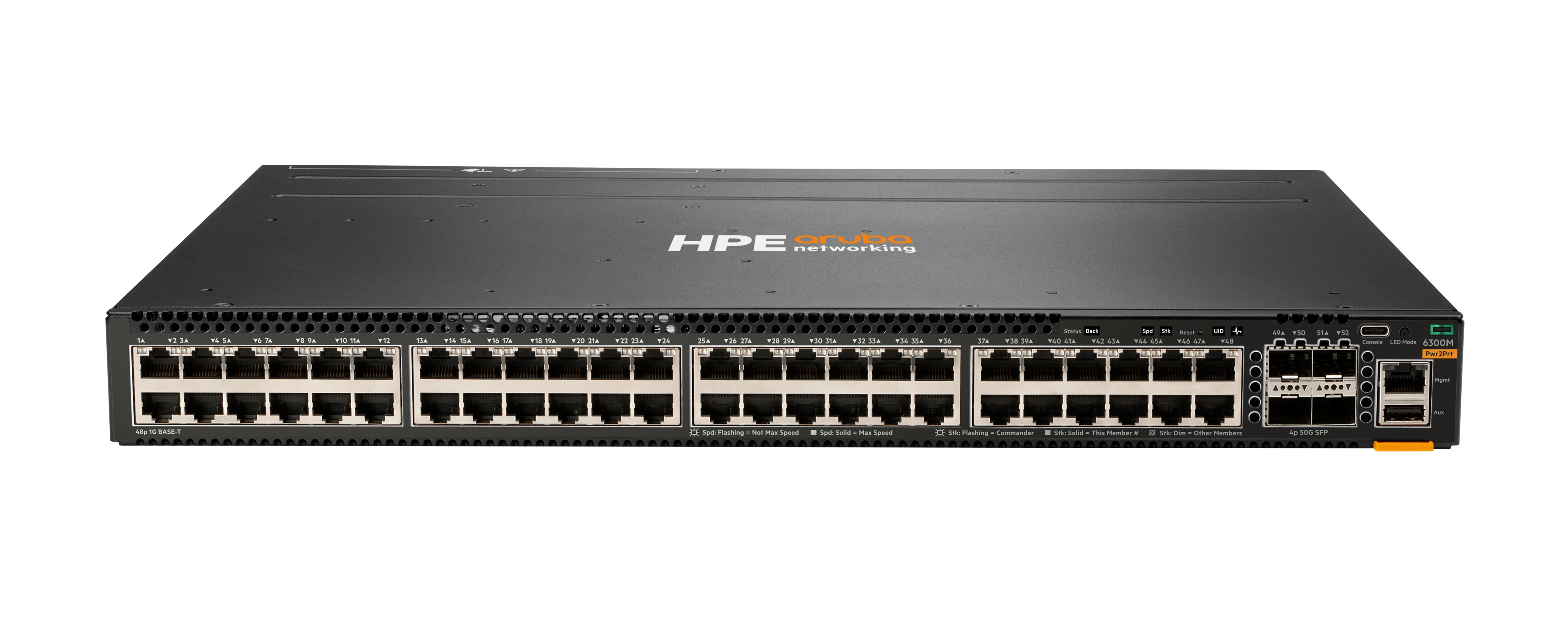 R9F63A - HPE Aruba 6300M L3 Managed Switch, 48x 10/100/1000 + 4x 1/10/25/50Gb SFP56