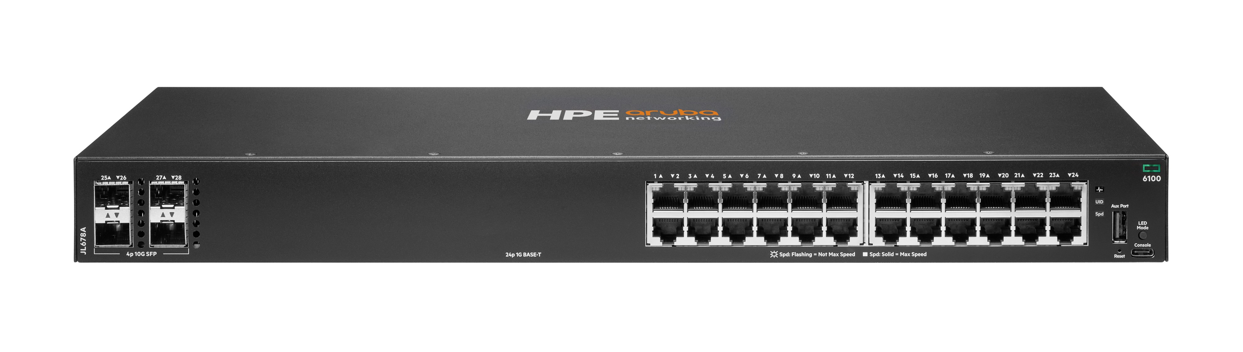 JL678A - HPE Aruba 6100 24G 4SFP+ Switch, Managed
