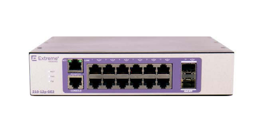 16567 - Extreme Networks ExtremeSwitching 210 Series 210-12p-GE2 - Switch - L3 - managed - 12 x 10/100/1000 (PoE+)